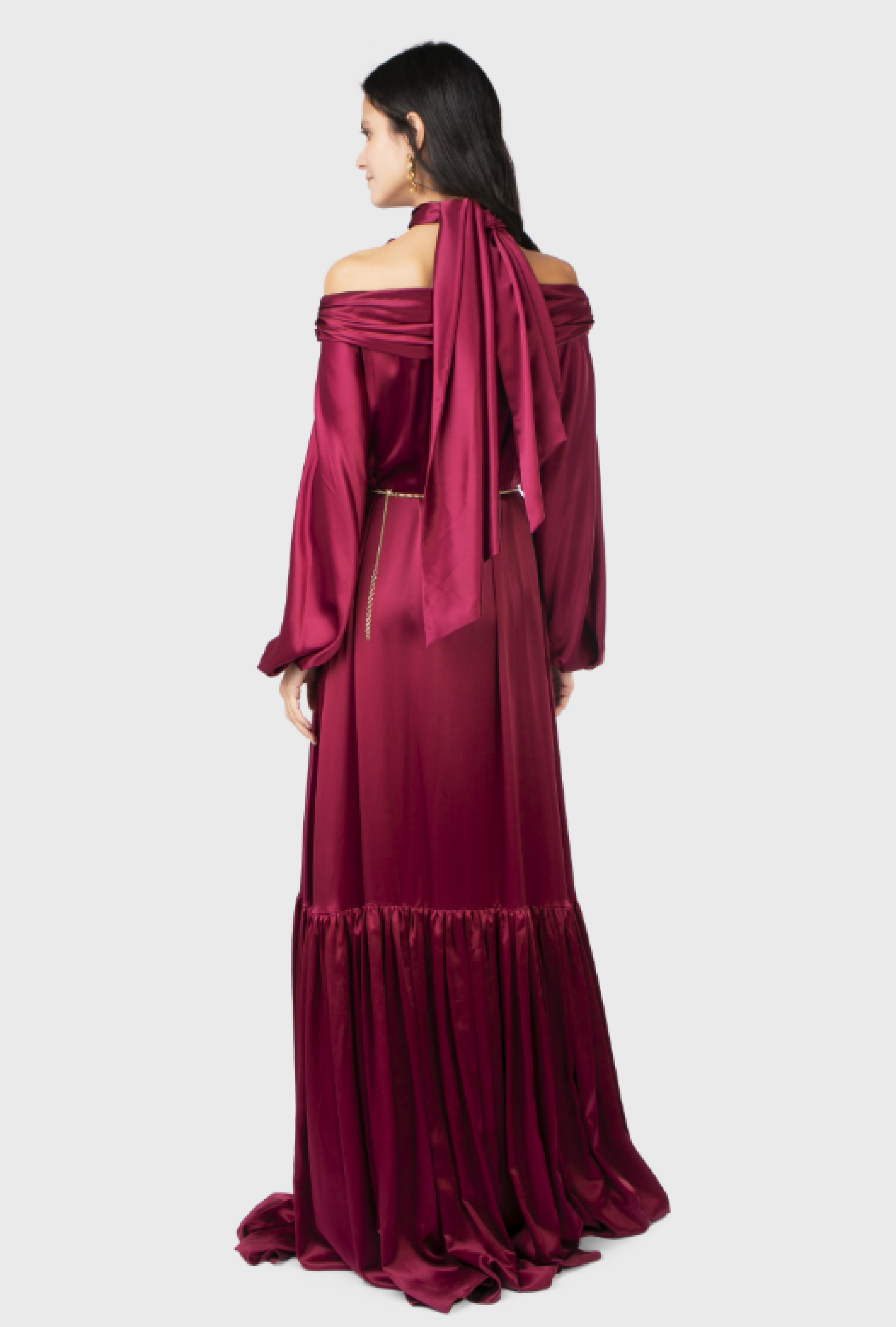 Robe Azzaro Satin Burgundy