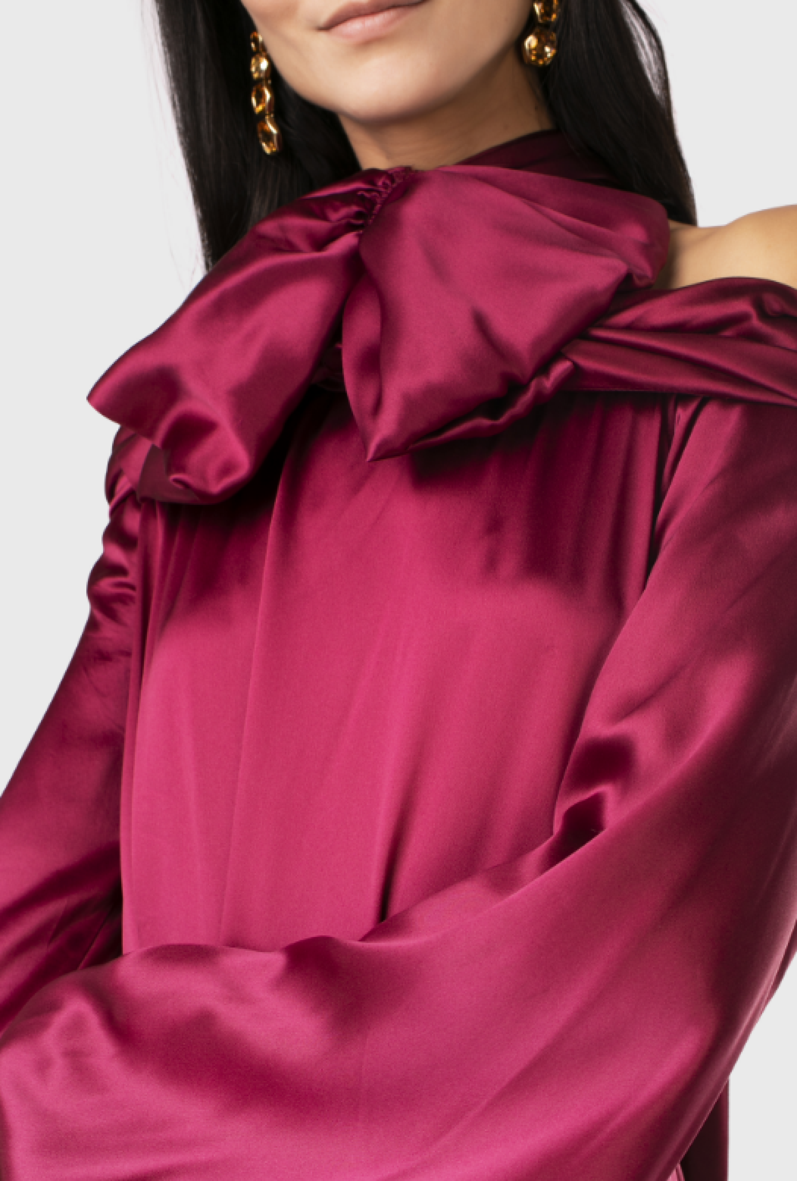 Robe Azzaro Satin Burgundy