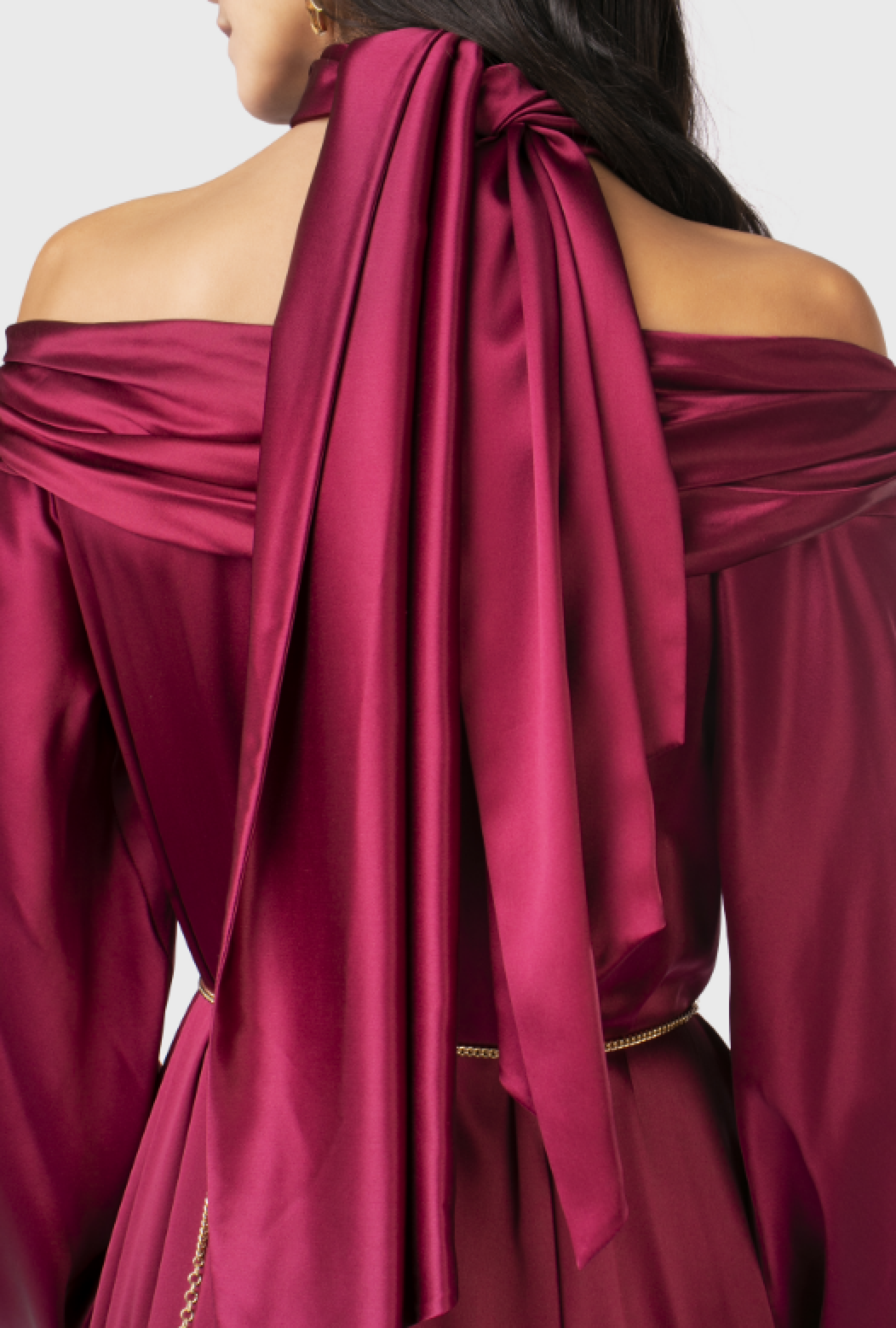 Robe Azzaro Satin Burgundy