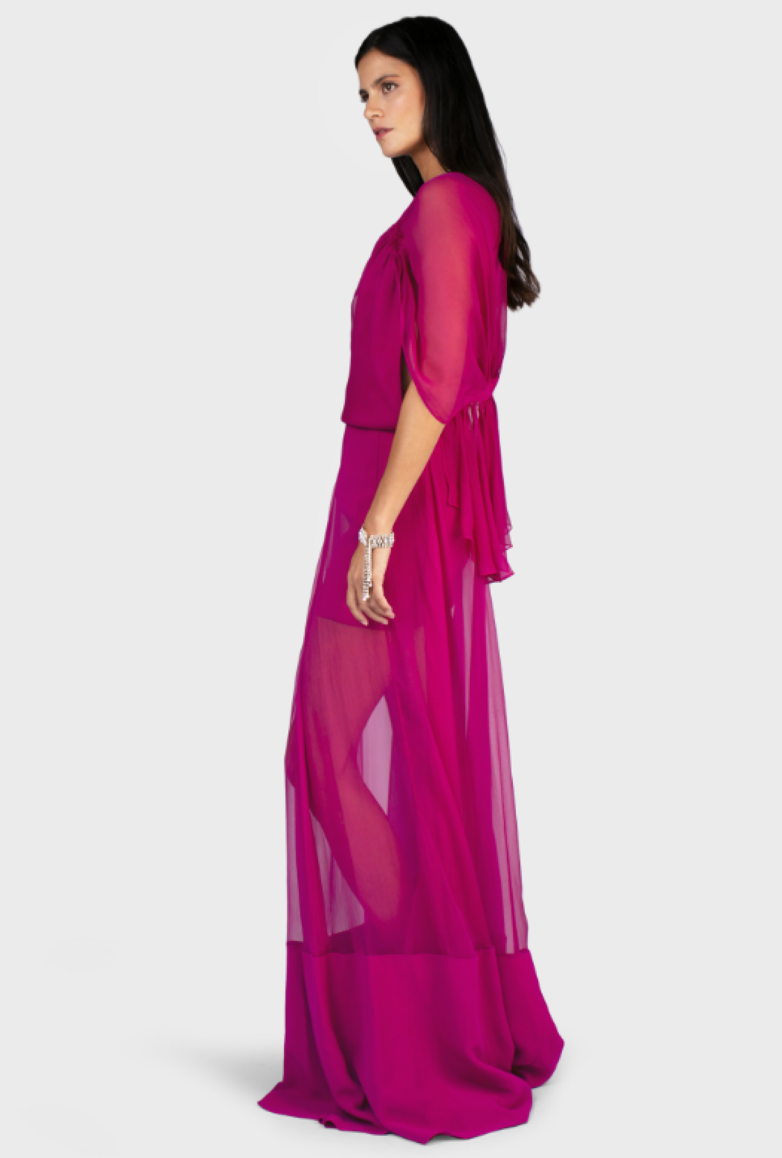 Robe Azzaro Longue Fuschia