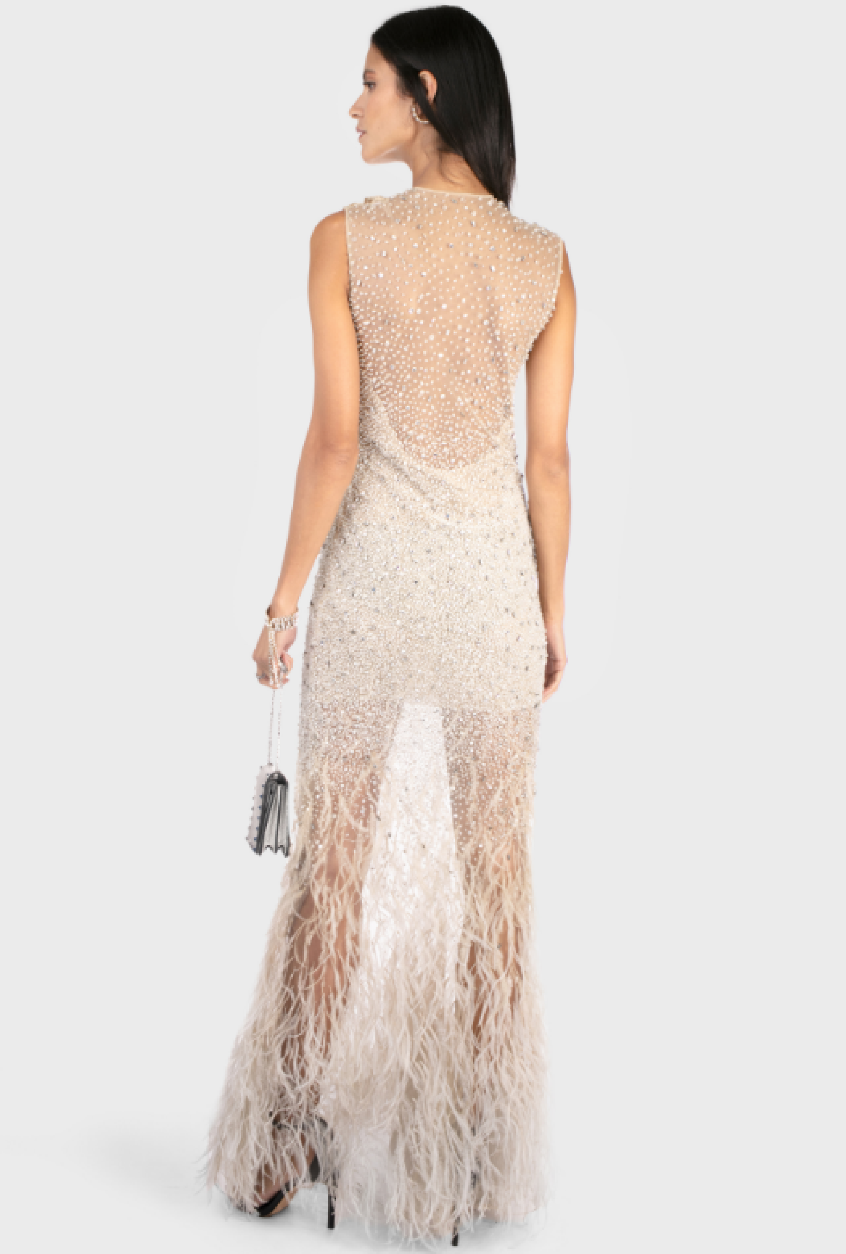 Robe Balmain Duchesse Plumes