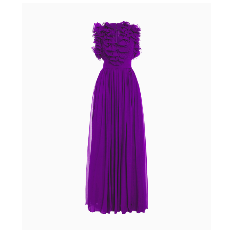 Robe Elie Saab Purple Silk