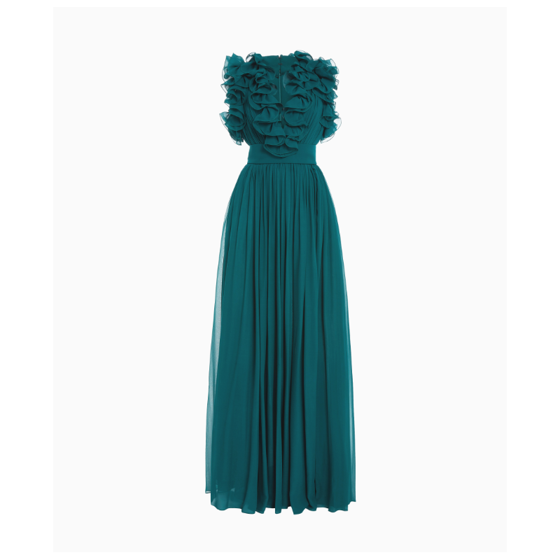 Robe Elie Saab Green silk
