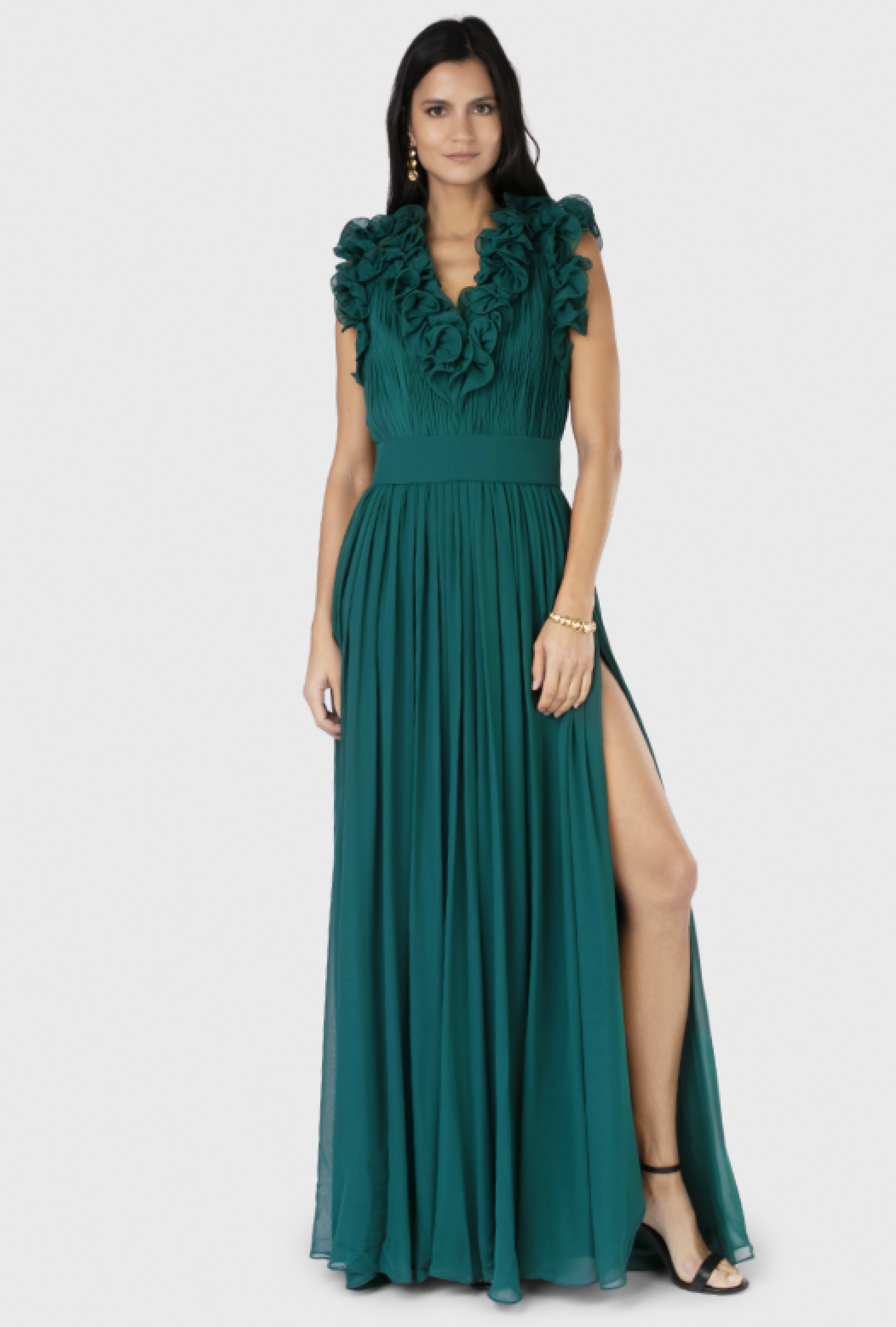 Robe Elie Saab Green silk