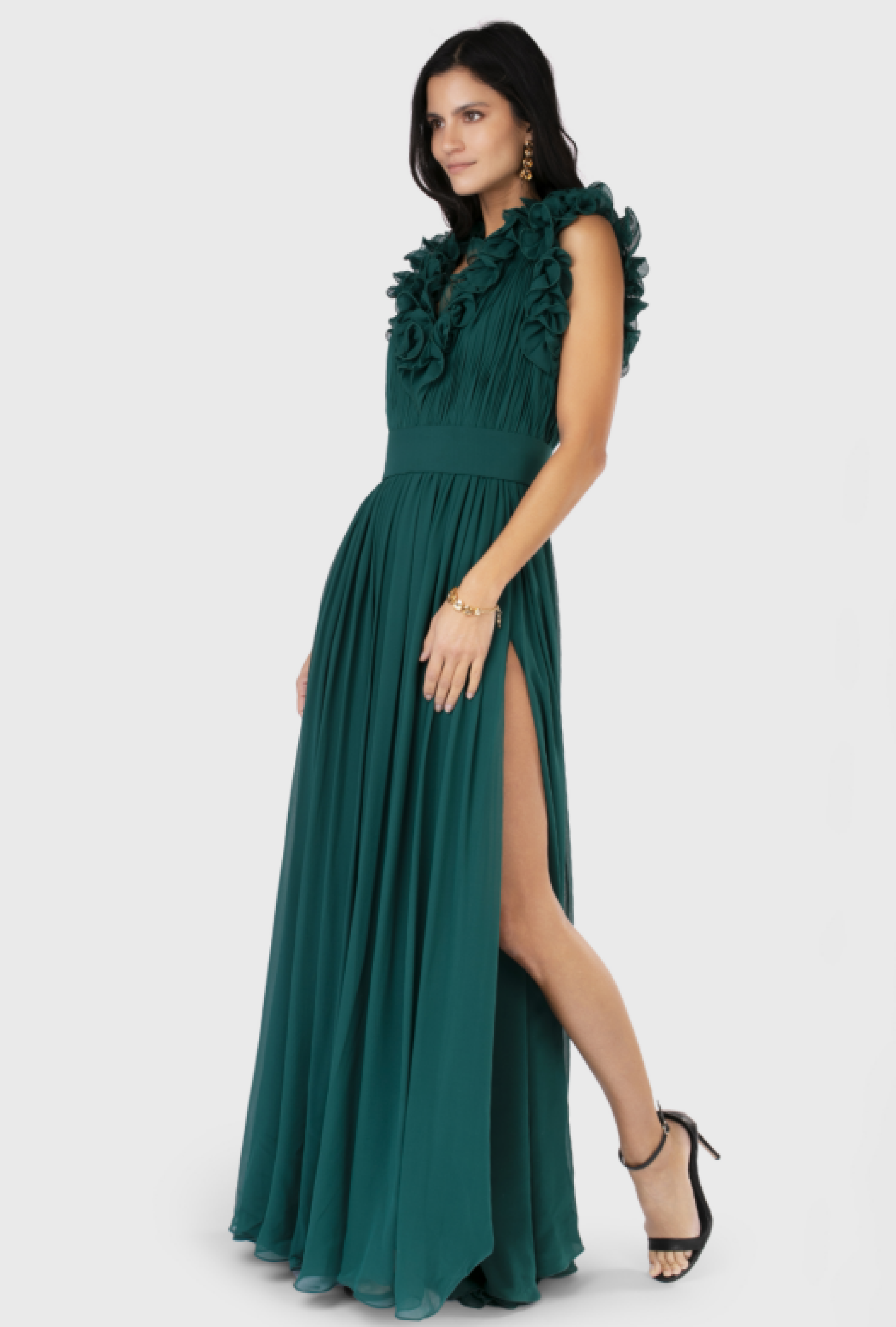 Robe Elie Saab Green silk