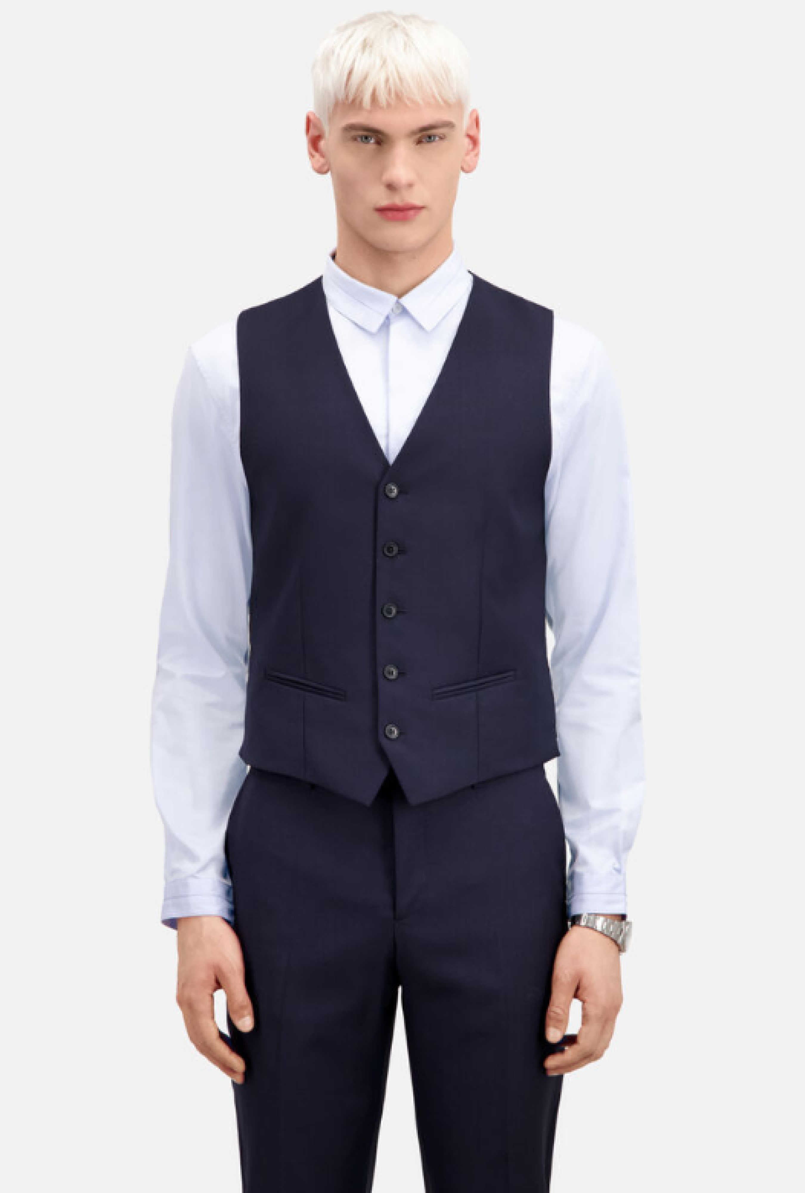 Gilet The Kooples de Costume Bleu Marine en Laine