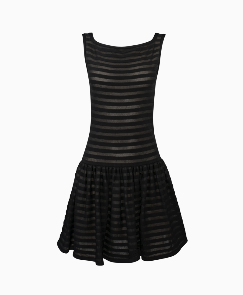 Robe Alaia Stripped Black