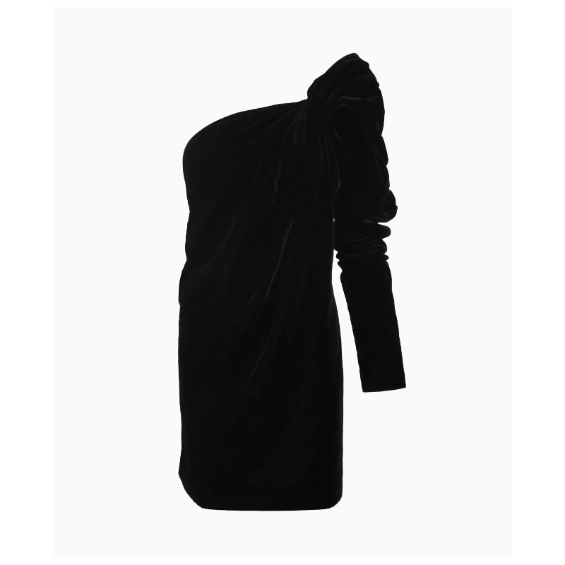 Robe Yves Saint Laurent Black Mini Velvet
