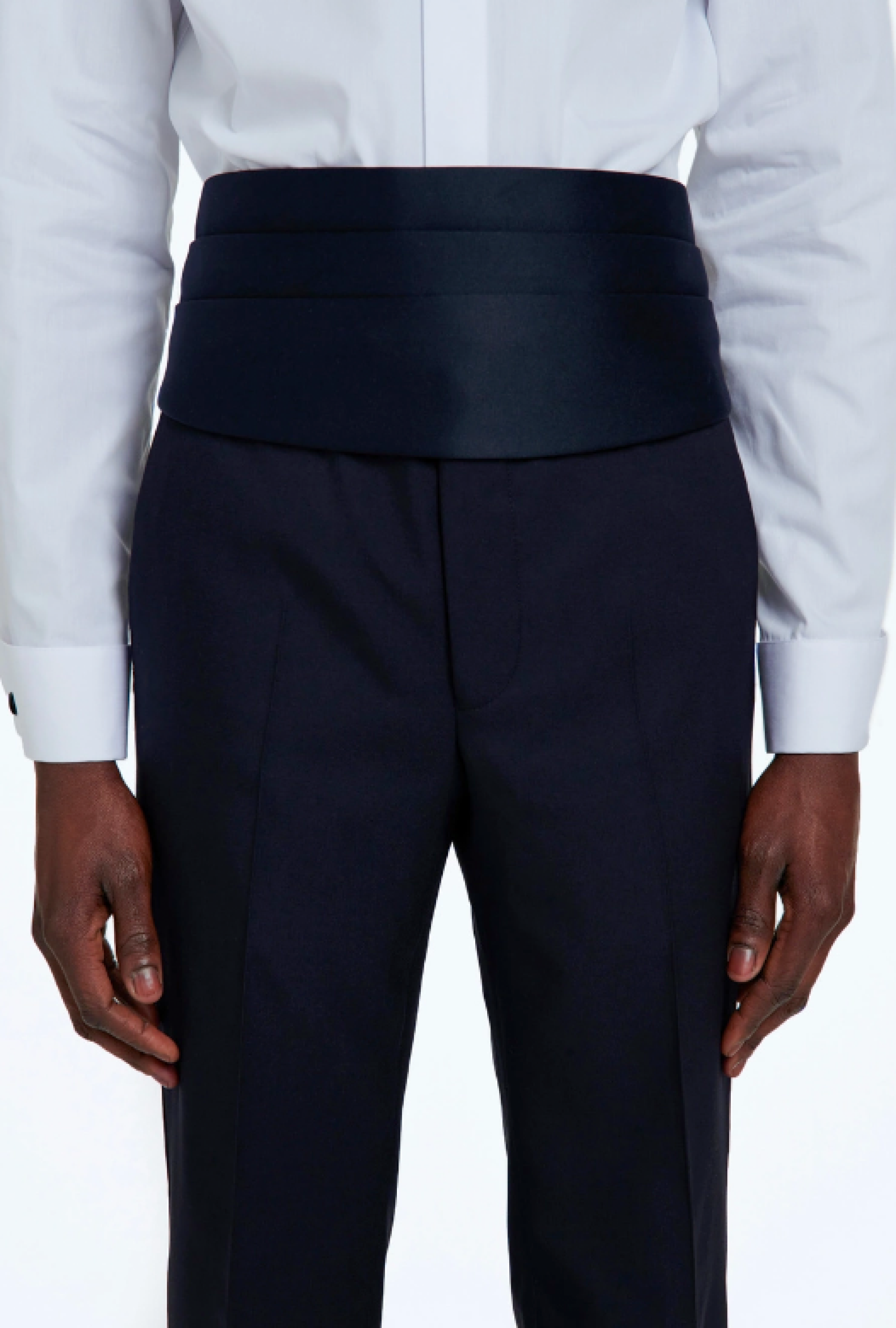 Ceinture Fursac Plissée Satin Bleu