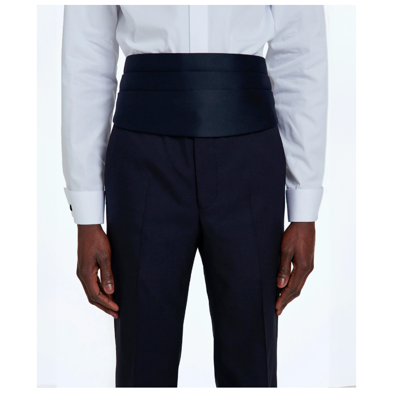 Ceinture Fursac Plissée Satin Bleu