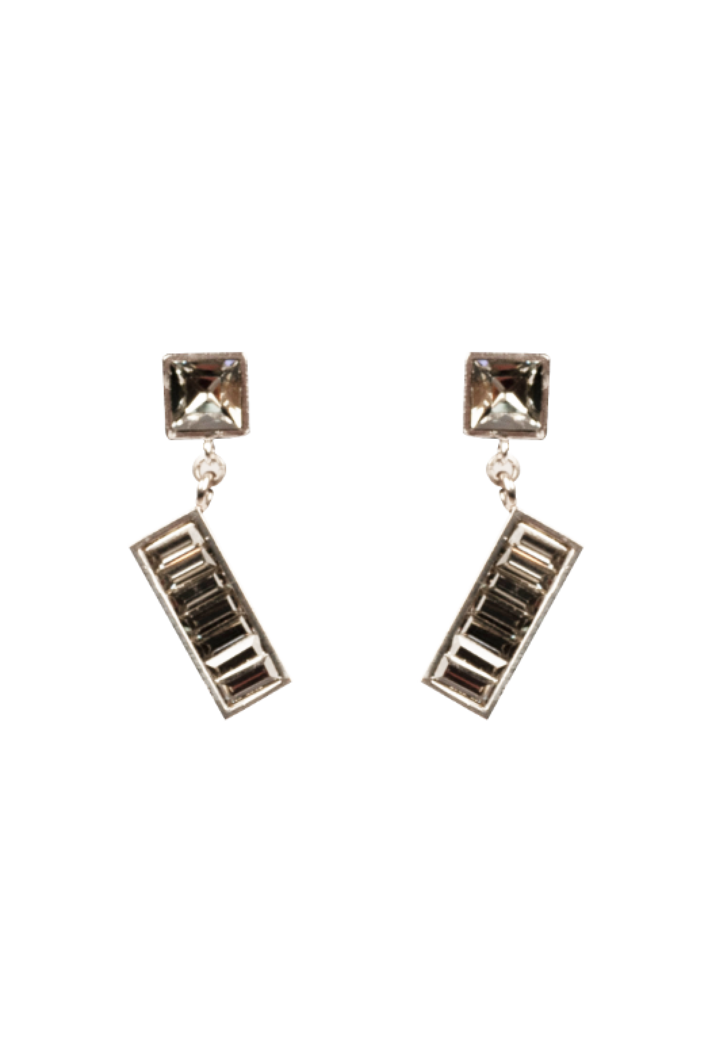 Boucles D'oreilles Maud T Bijoux Strass Rectangle