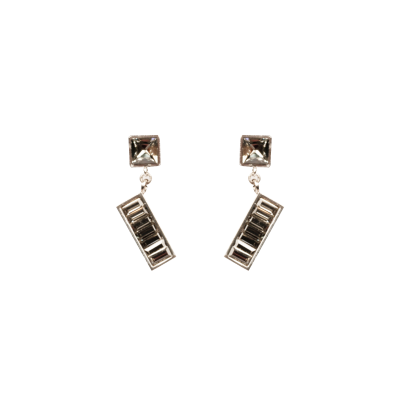 Boucles D'oreilles Maud T Bijoux Strass Rectangle