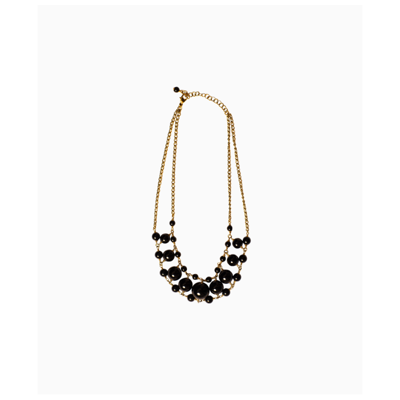 Collier Maud T Bijoux Lune Pop Corn Noir
