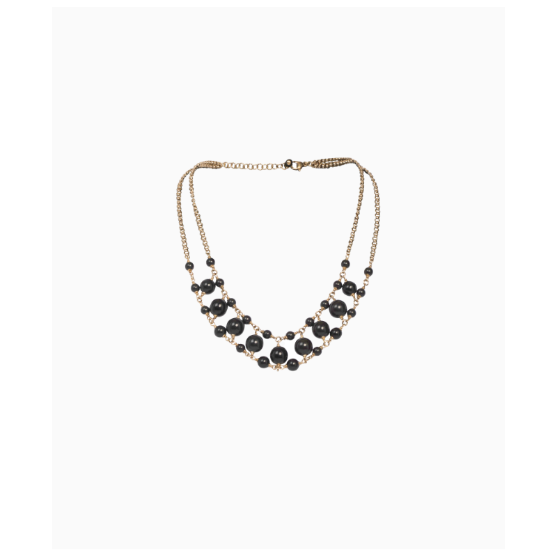 Collier Maud T Bijoux Rail Pop Corn Noir