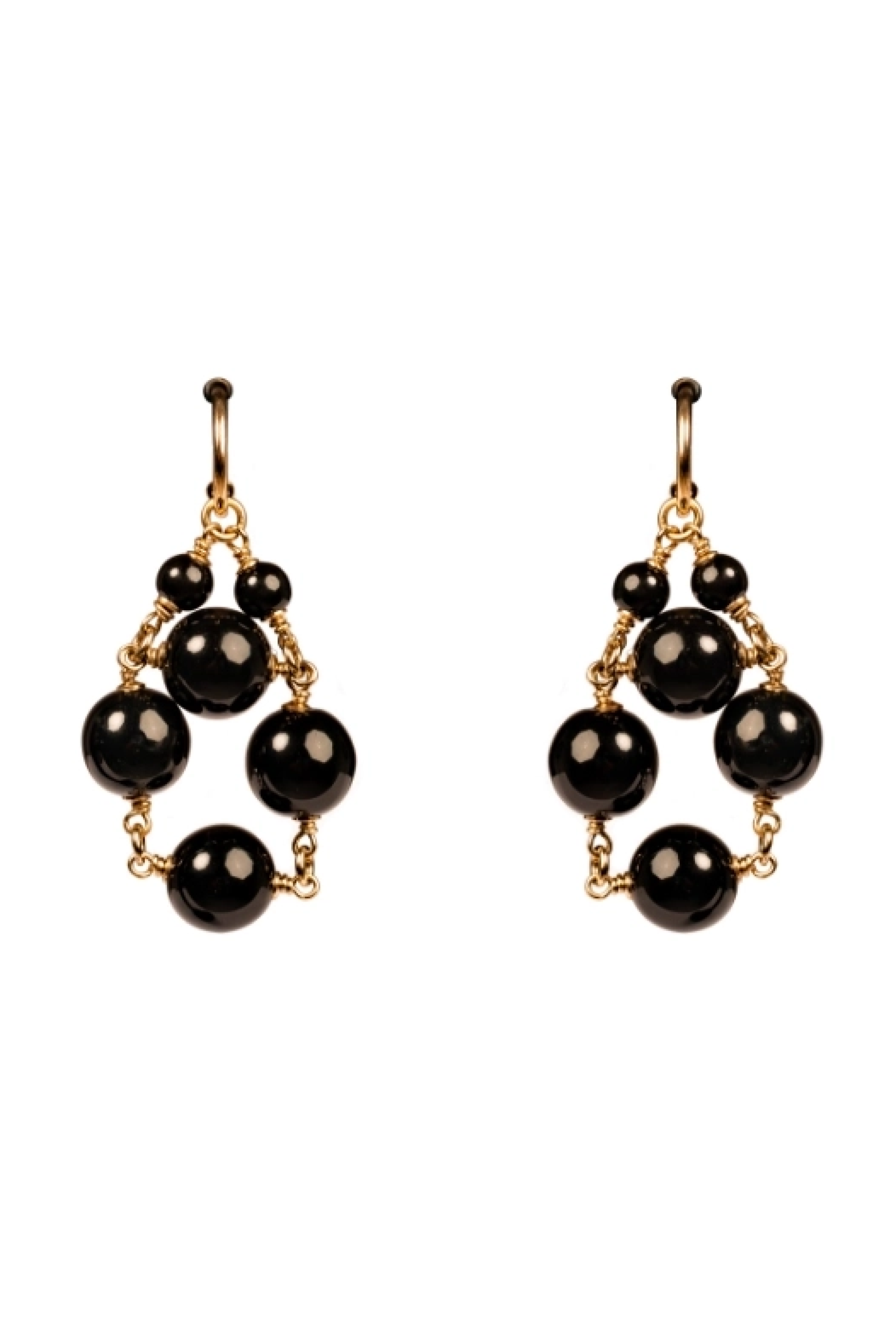 Boucles D'oreilles Maud T Bijoux Rail Damier Pop Corn Noir