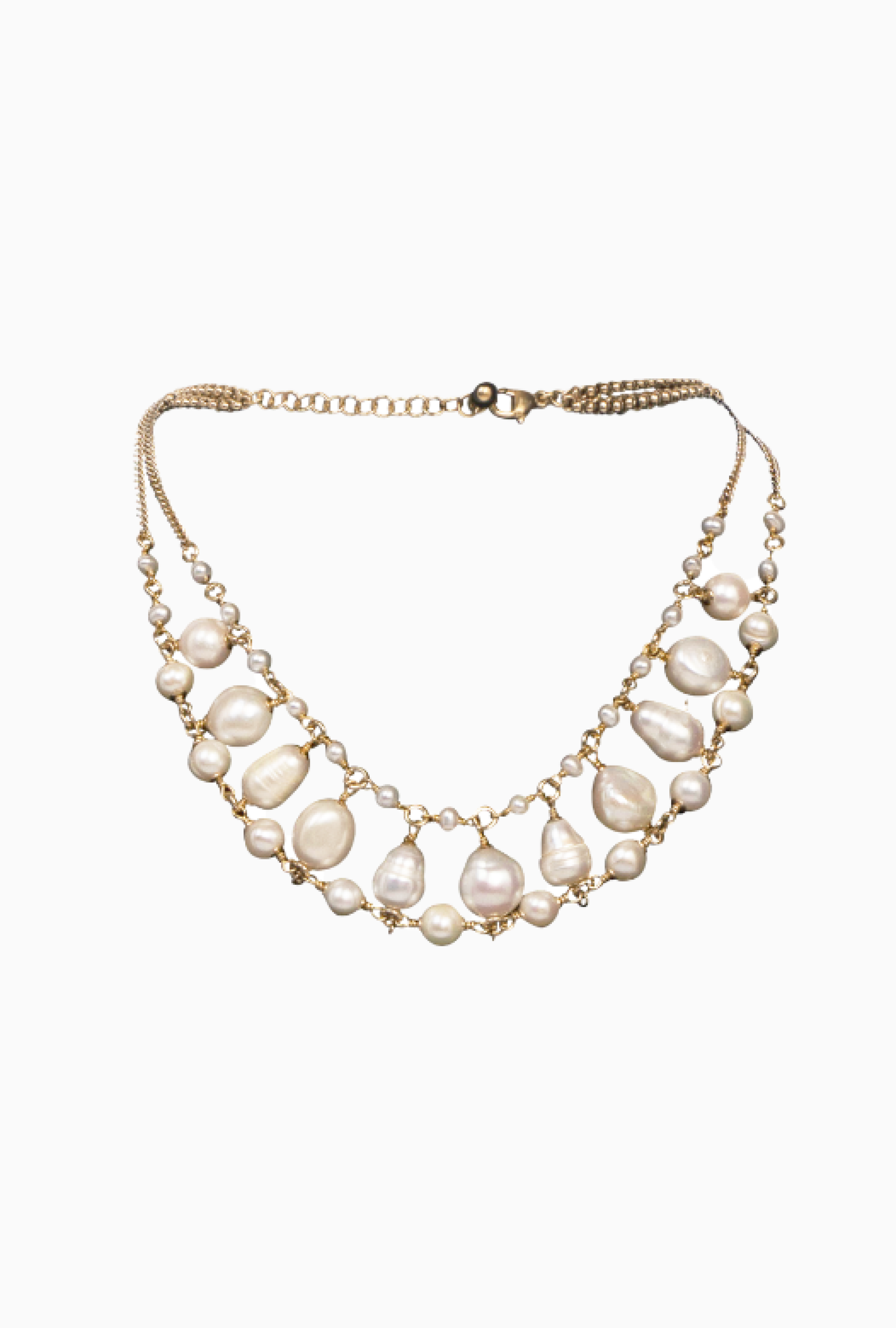 Collier Maud T Bijoux Rail Pop Corn Blanc