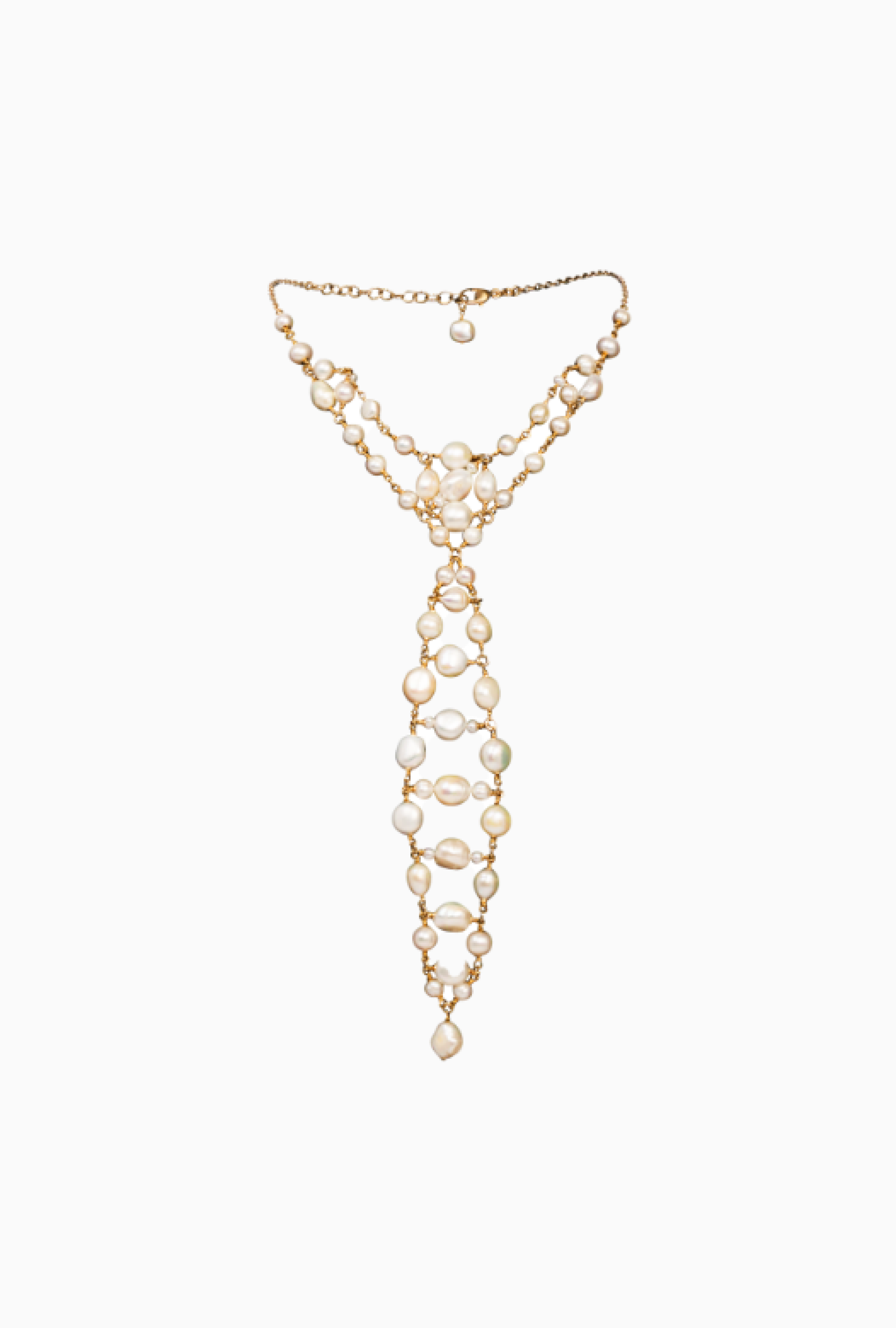Collier Maud T Bijoux Cravate Pop Corn Blanc
