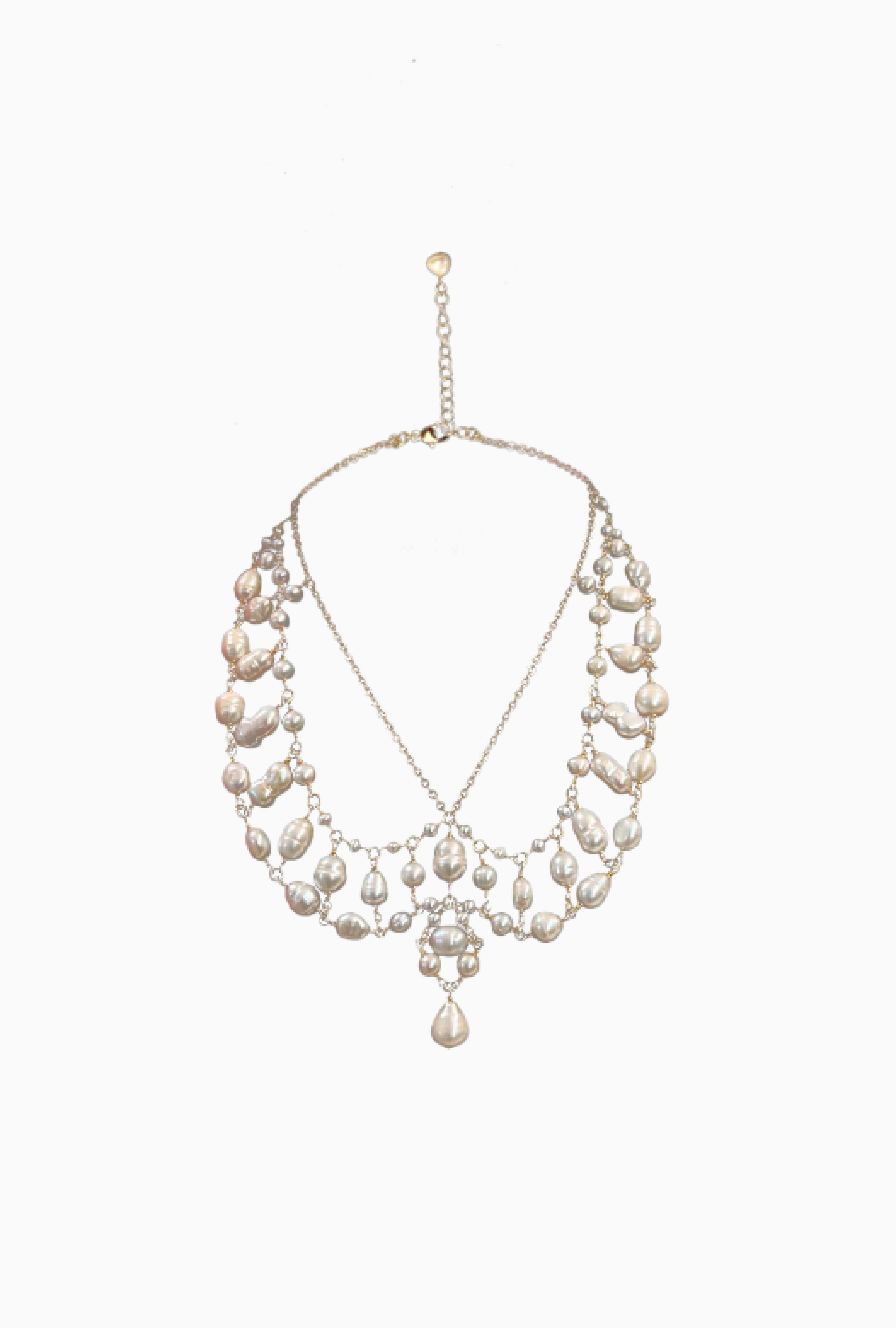 Collier Maud T Bijoux Pop Corn Col Claudine Blanc