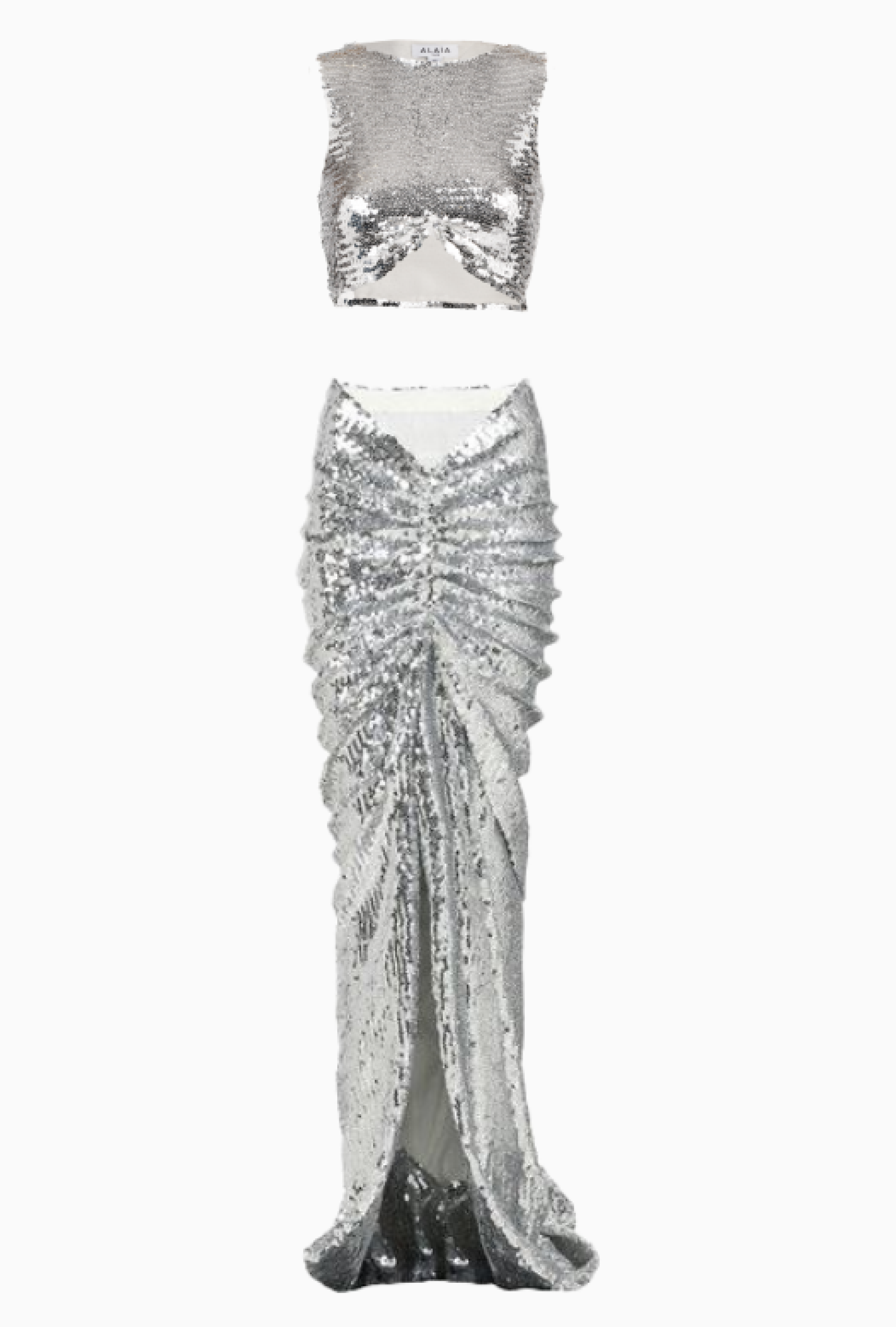 Ensemble Alaia Rare Silver Sequin
