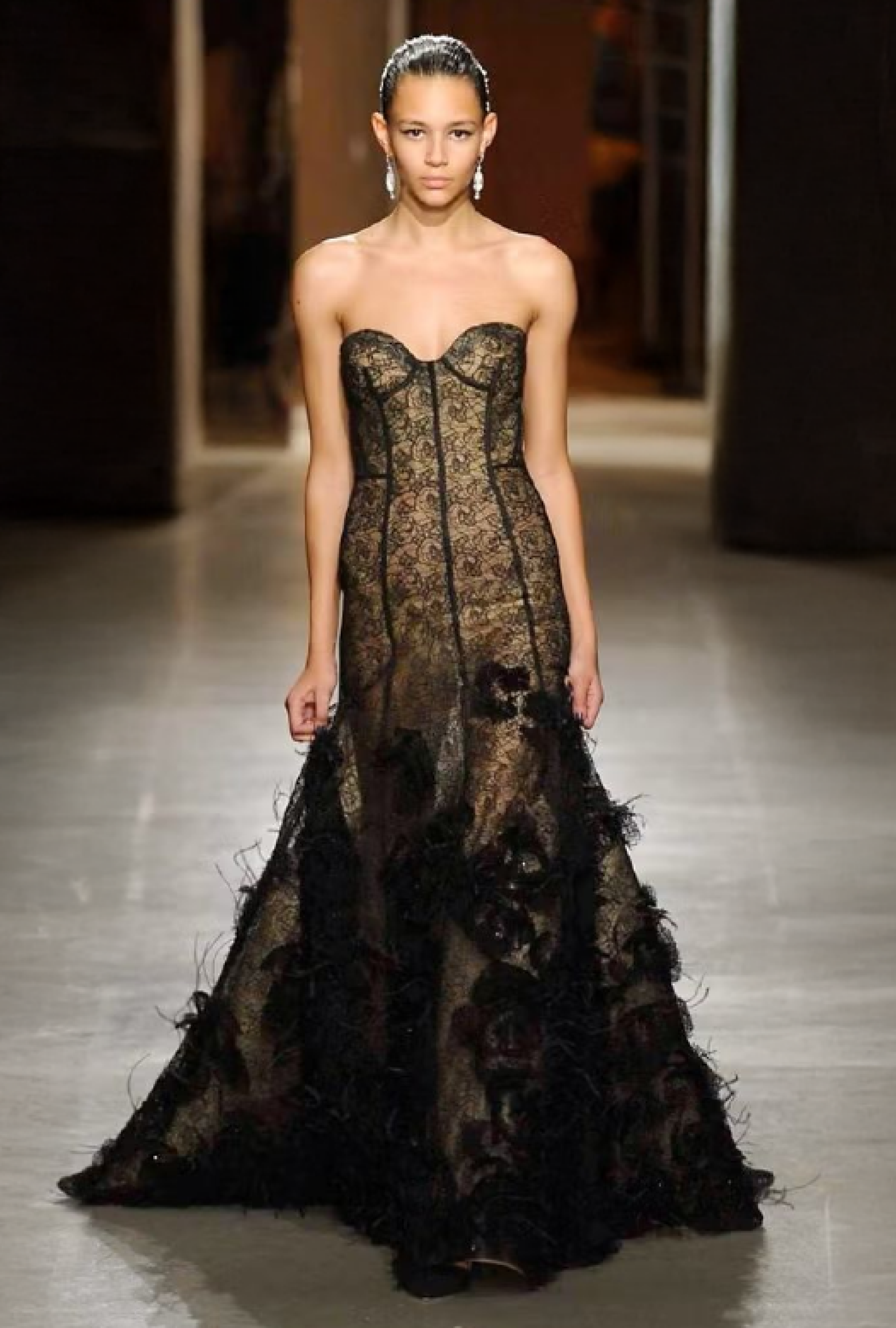 Robe Oscar de la renta Black Lace