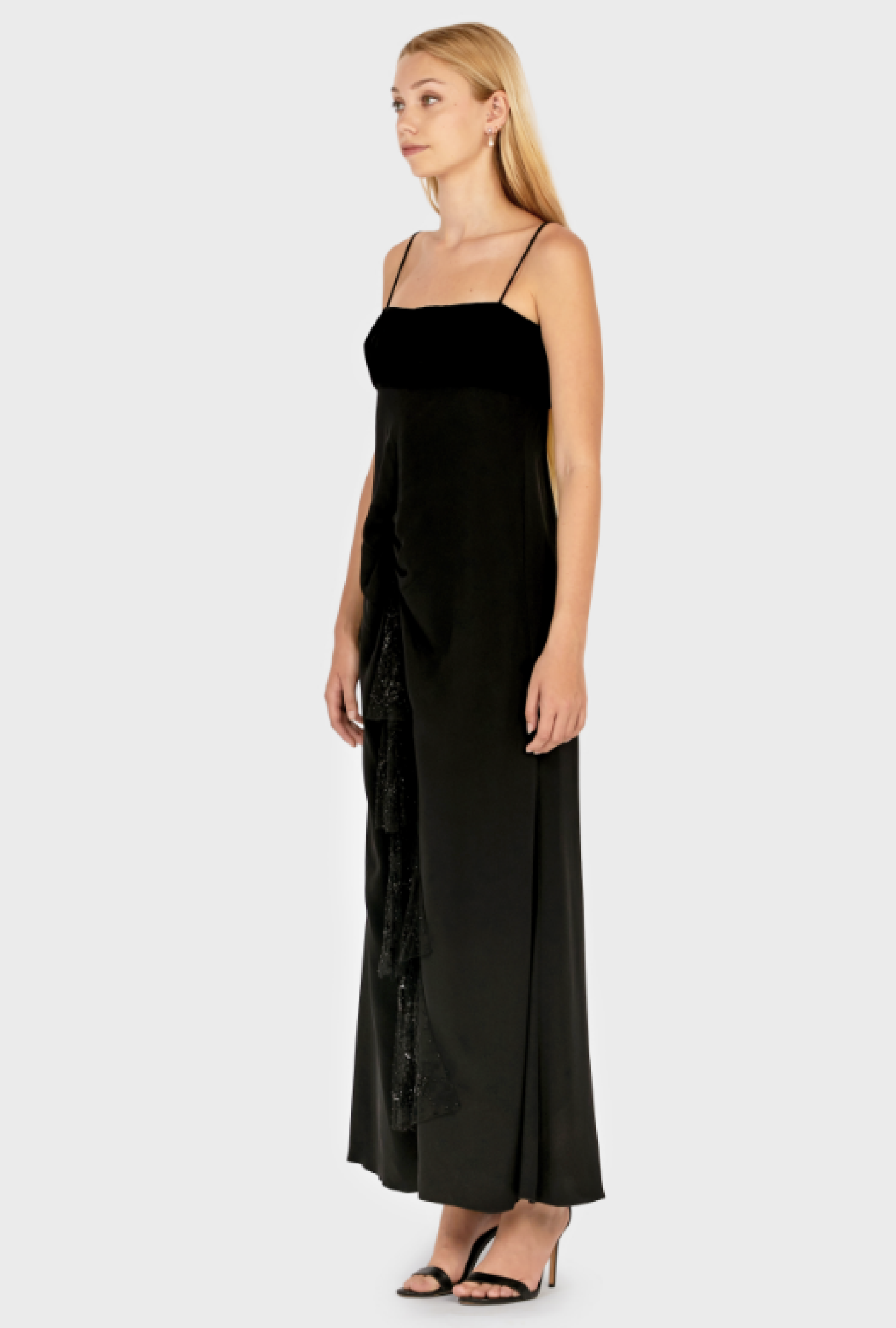 Robe Valentino Ruffle Embellished Black