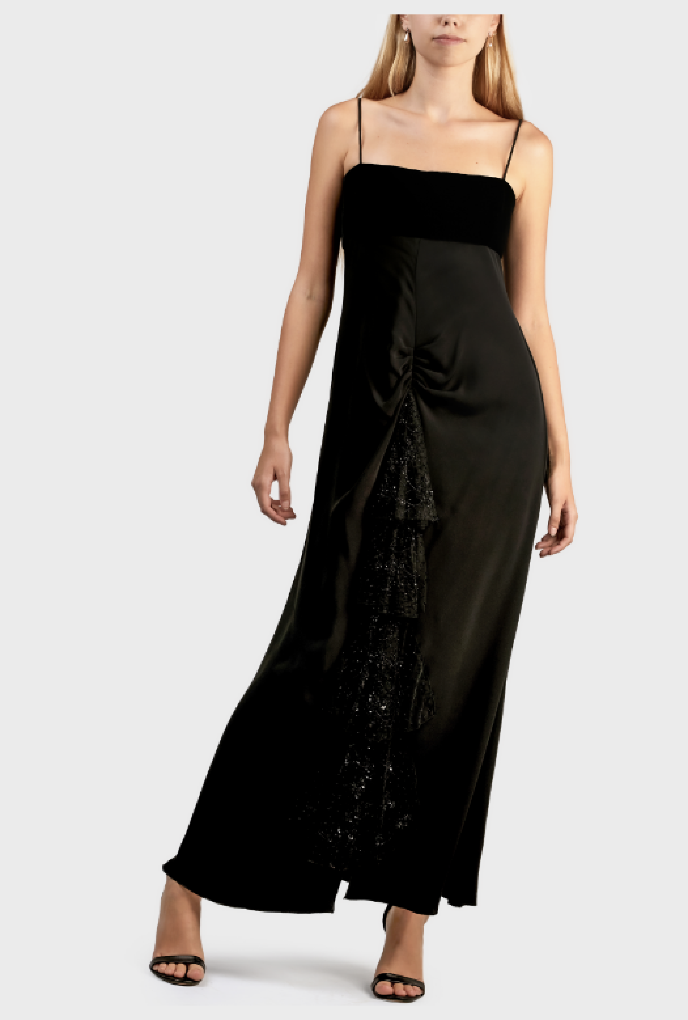 Robe Valentino Ruffle Embellished Black
