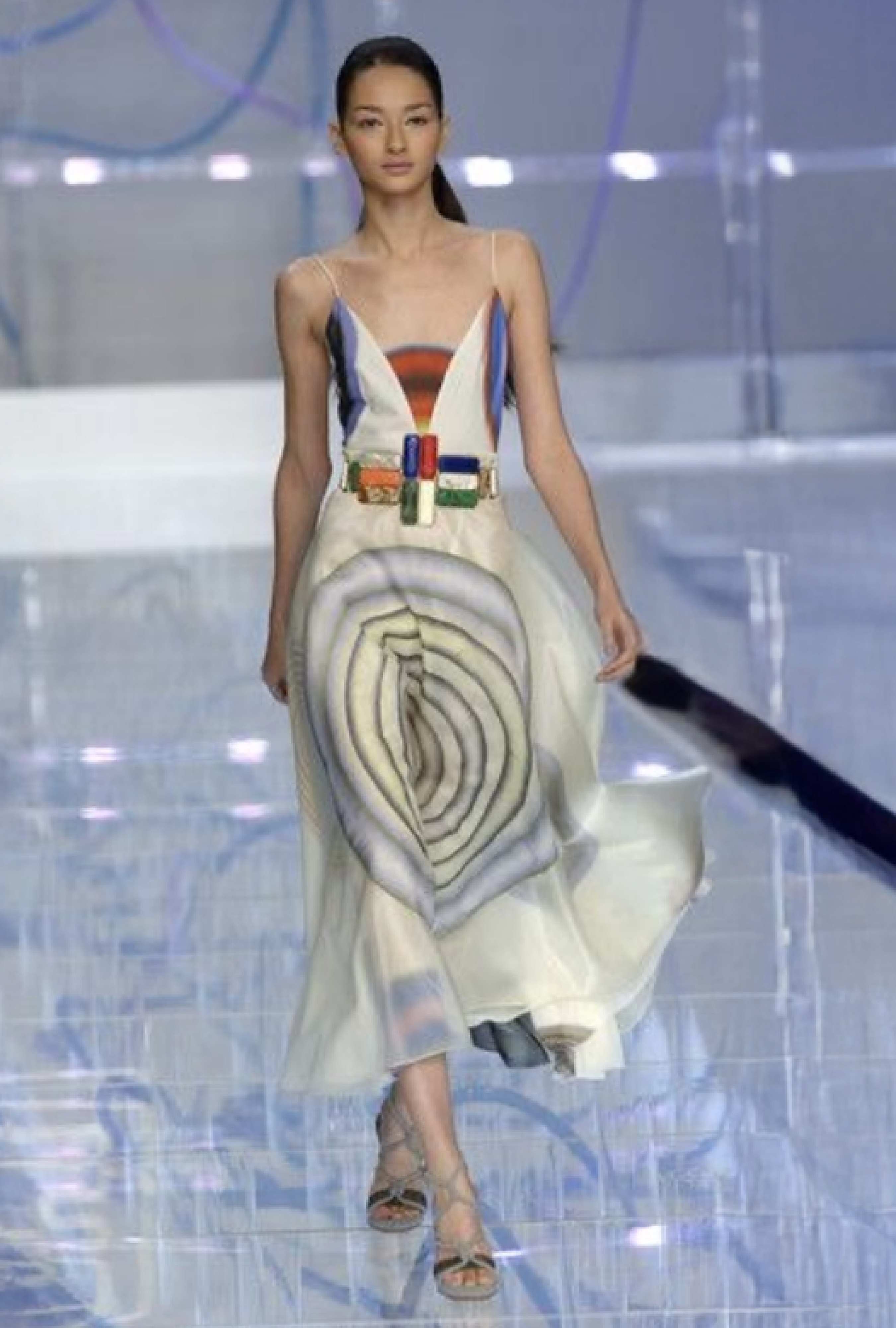 Robe Fendi Abstract Circle Print SS2008 by Karl Lagerfeld