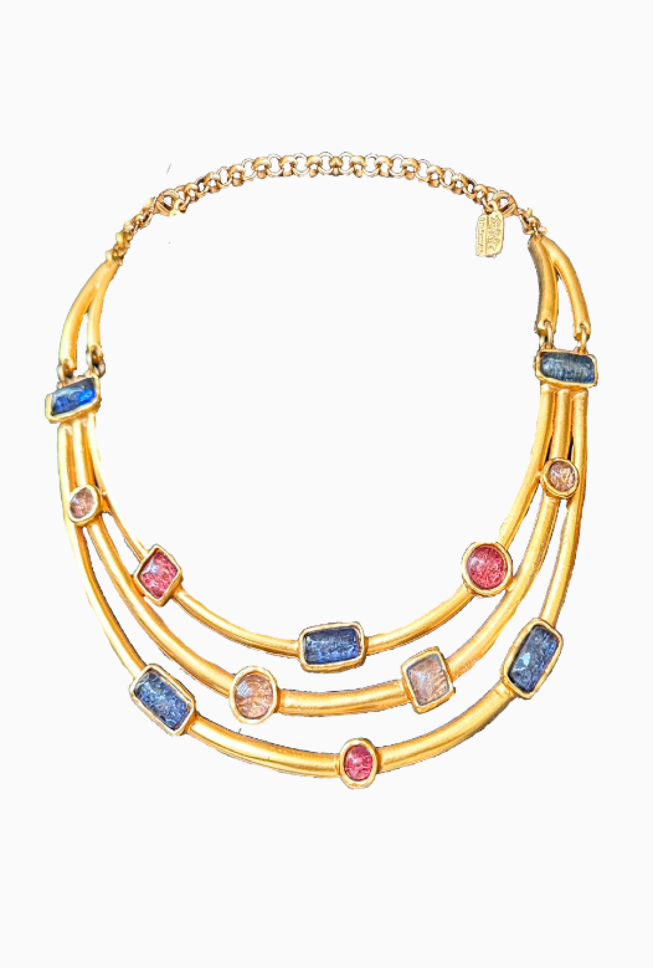 Collier Vintage Trio De Pierres