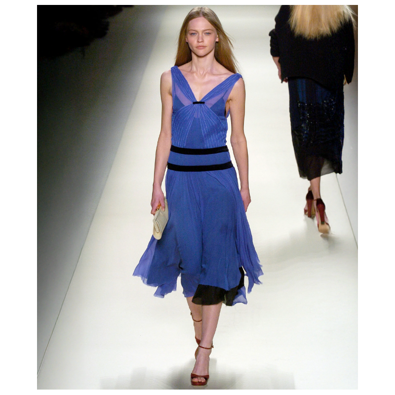 Robe Chloe Mousseline Indigo FW2005 par Phoebe Philo