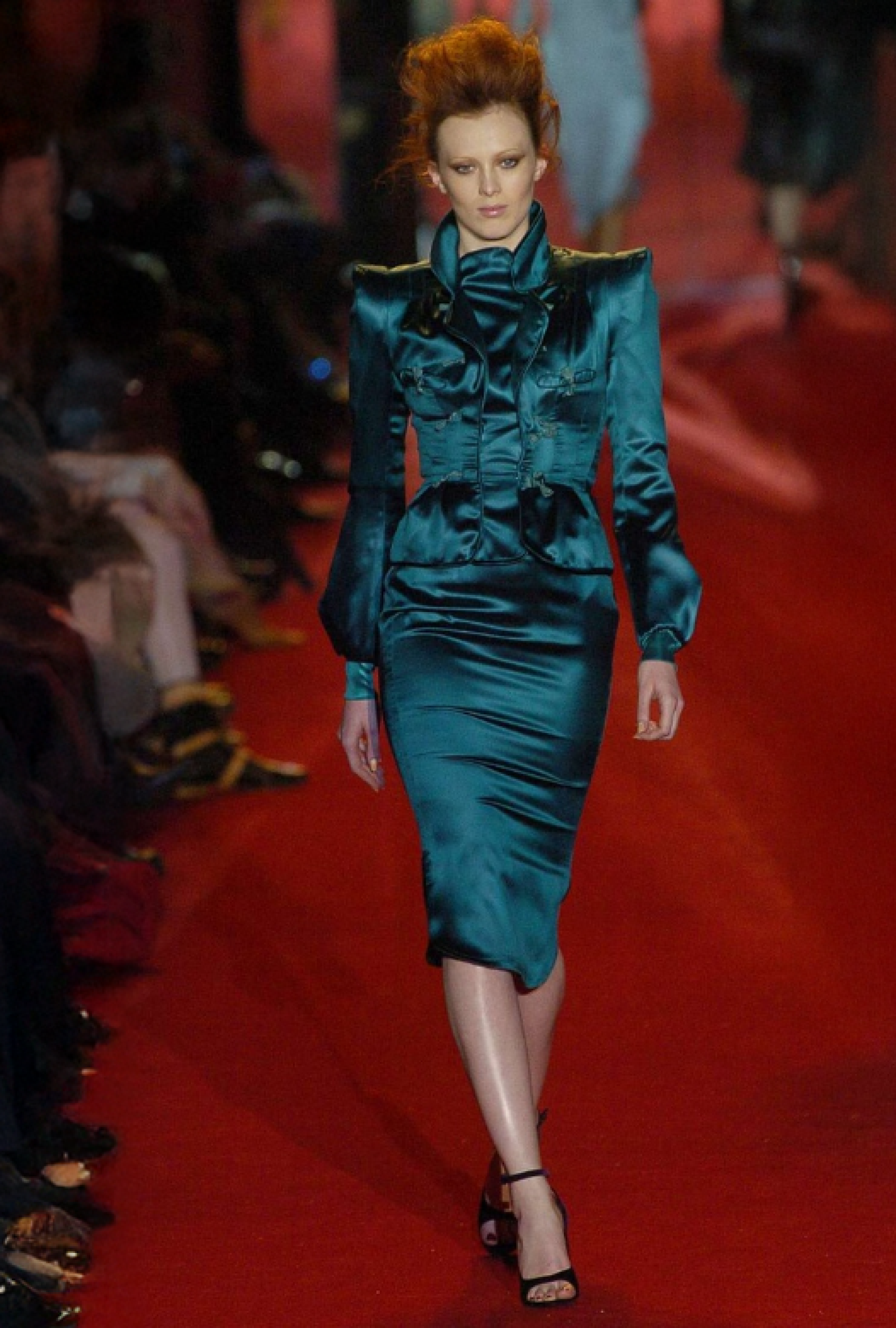 Veste Yves Saint Laurent Turquoise Iconic Finale FW 2004 By Tom Ford