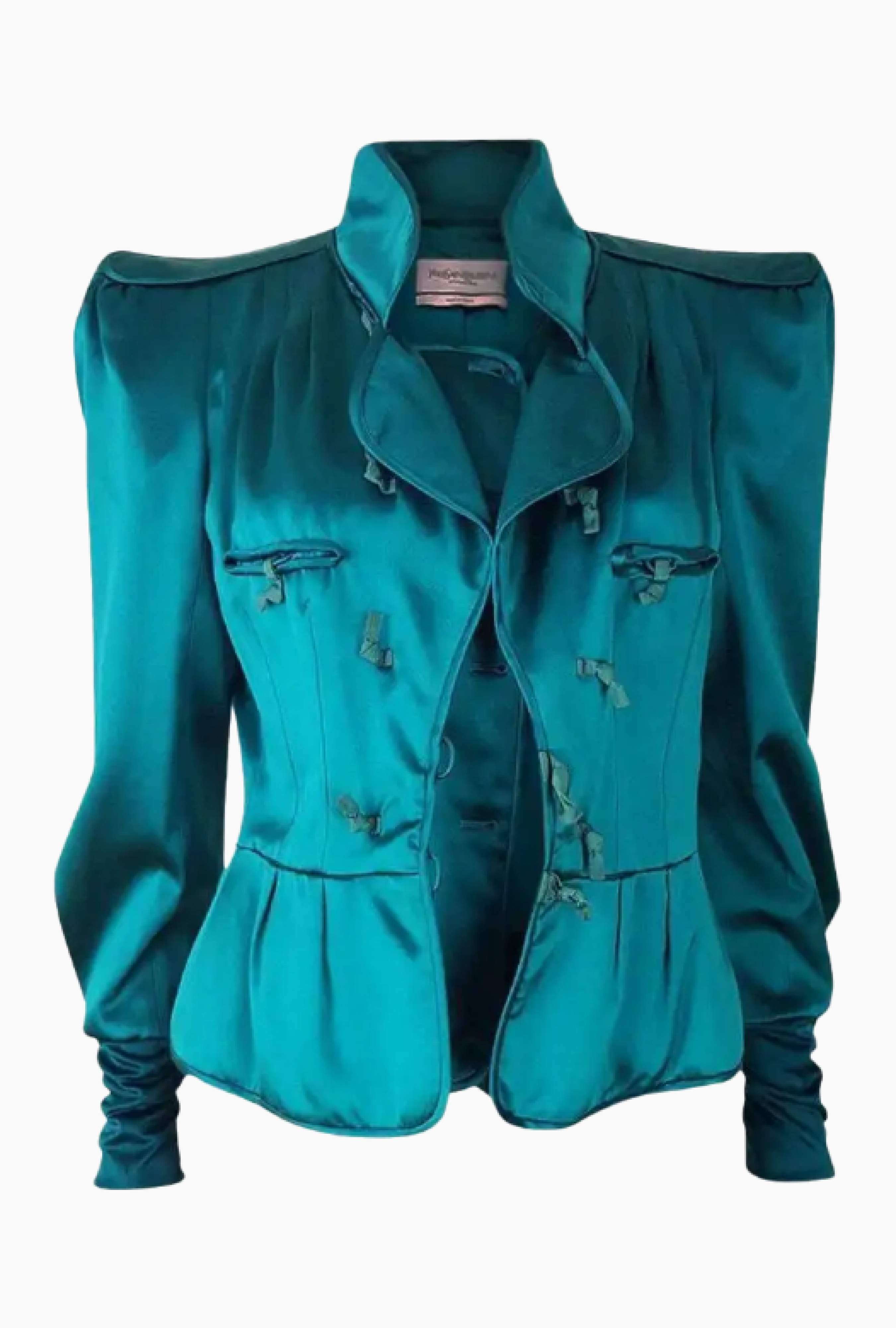 Veste Yves Saint Laurent Turquoise Iconic Finale FW 2004 By Tom Ford