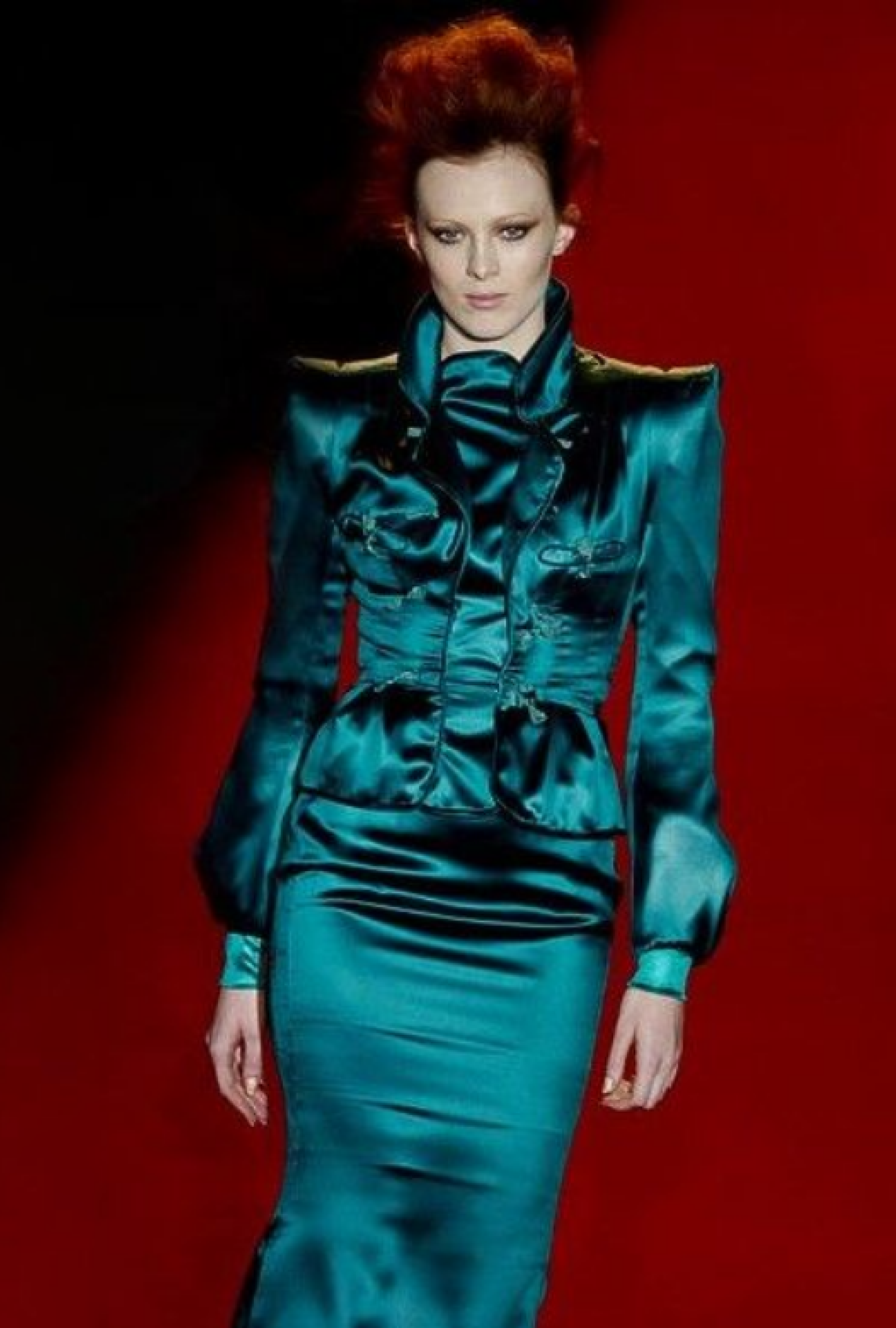 Veste Yves Saint Laurent Turquoise Iconic Finale FW 2004 By Tom Ford