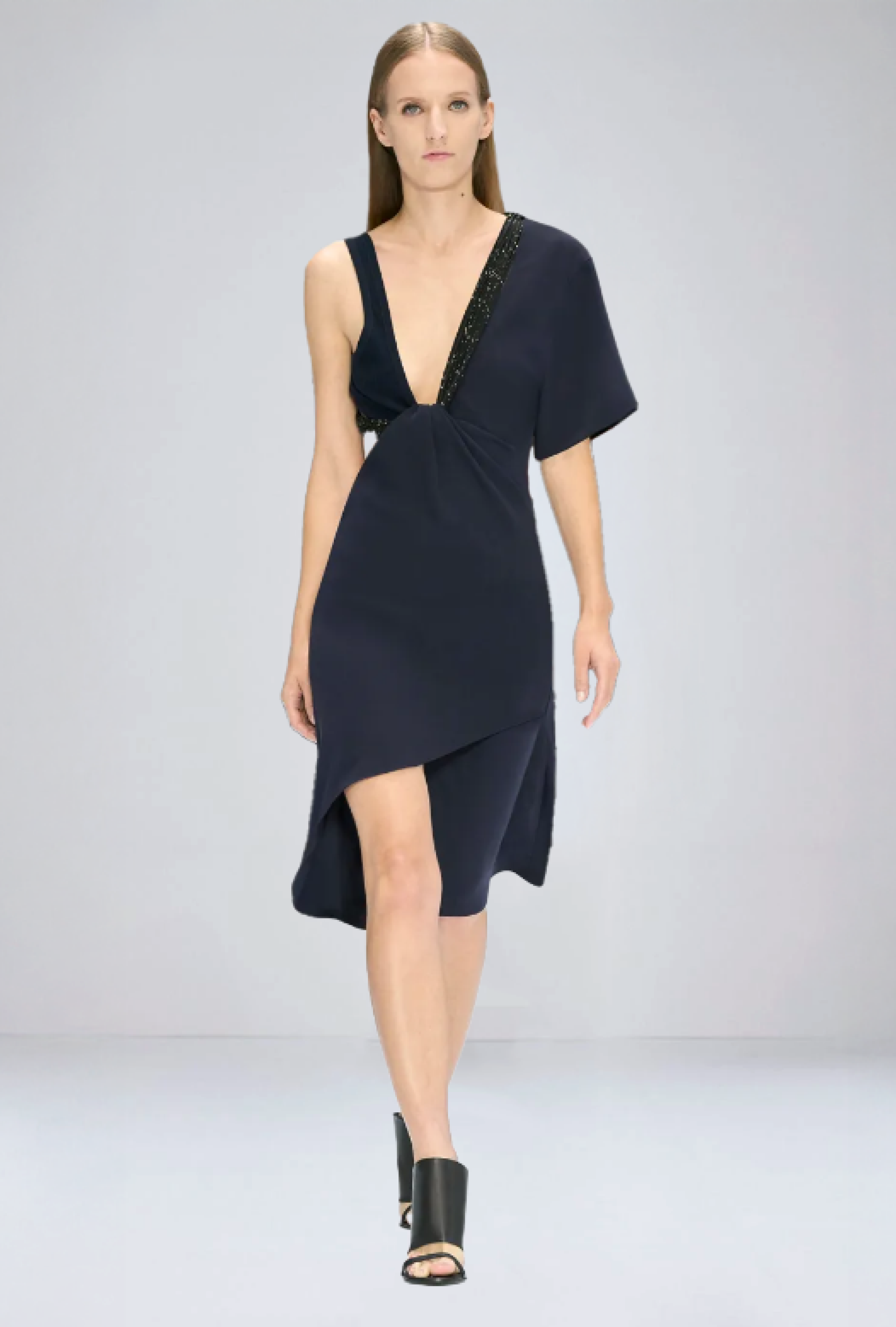 Robe Courreges Twist Asymetrical Navy
