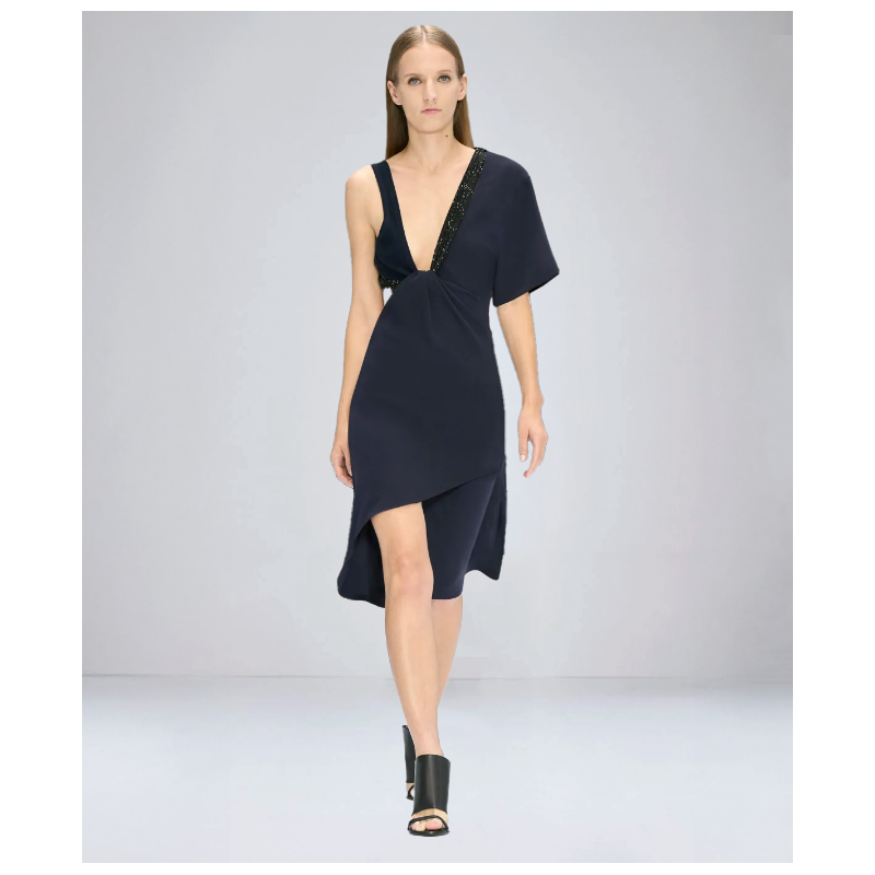 Robe Courreges Twist Asymetrical Navy