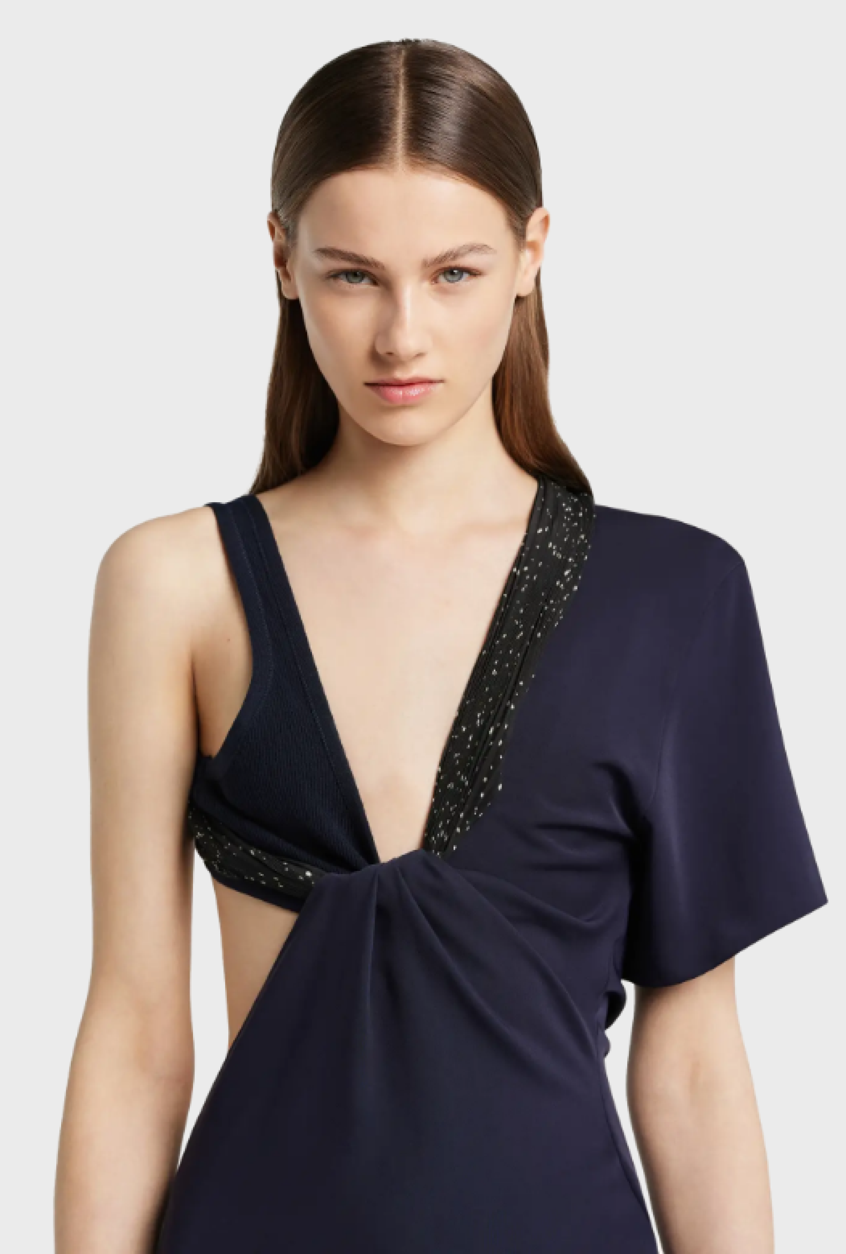 Robe Courreges Twist Asymetrical Navy