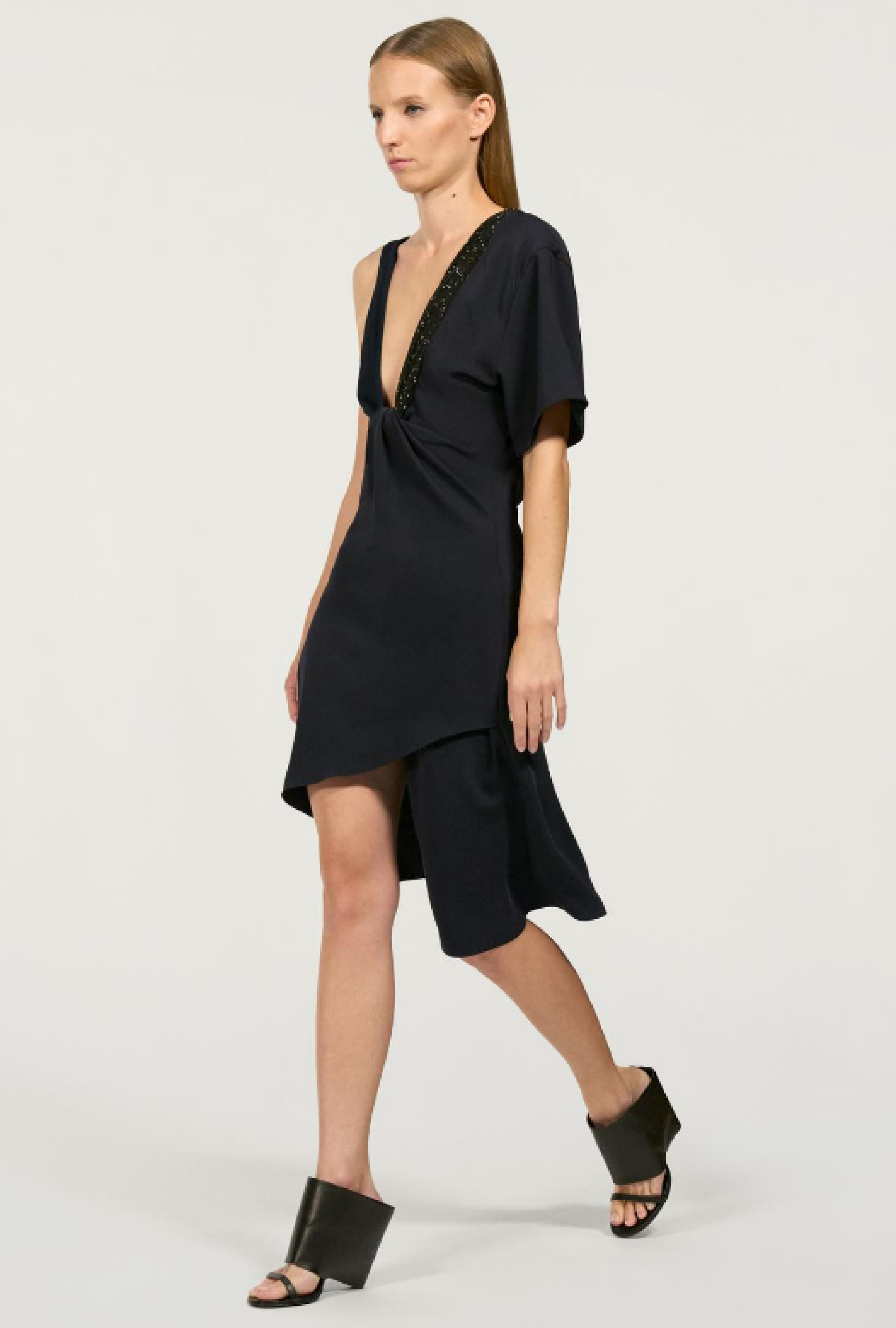 Robe Courreges Twist Asymetrical Navy