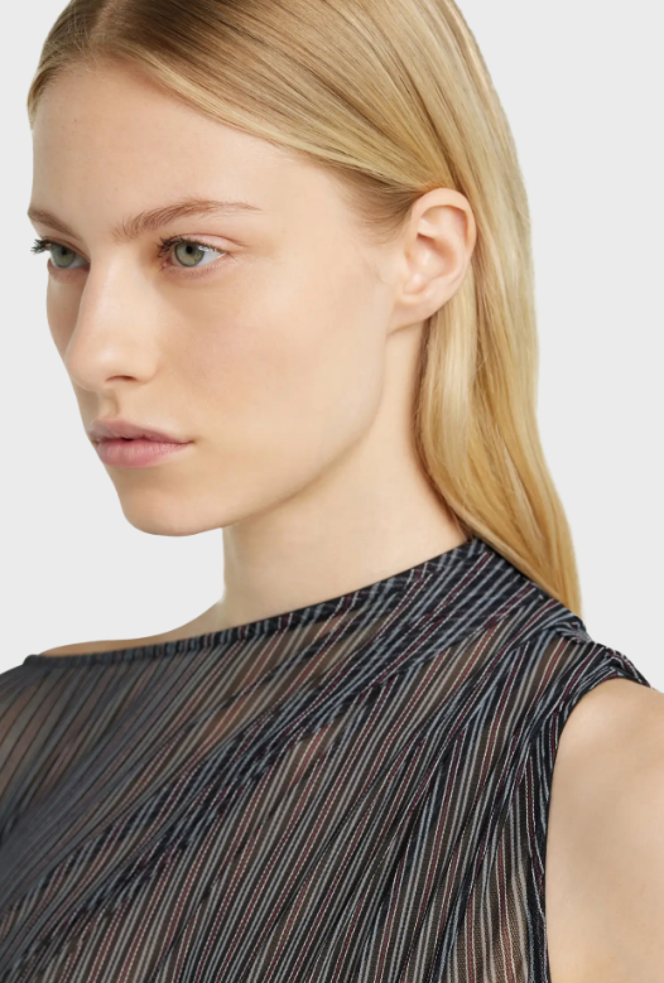Top Courreges One Shoulder Mesh