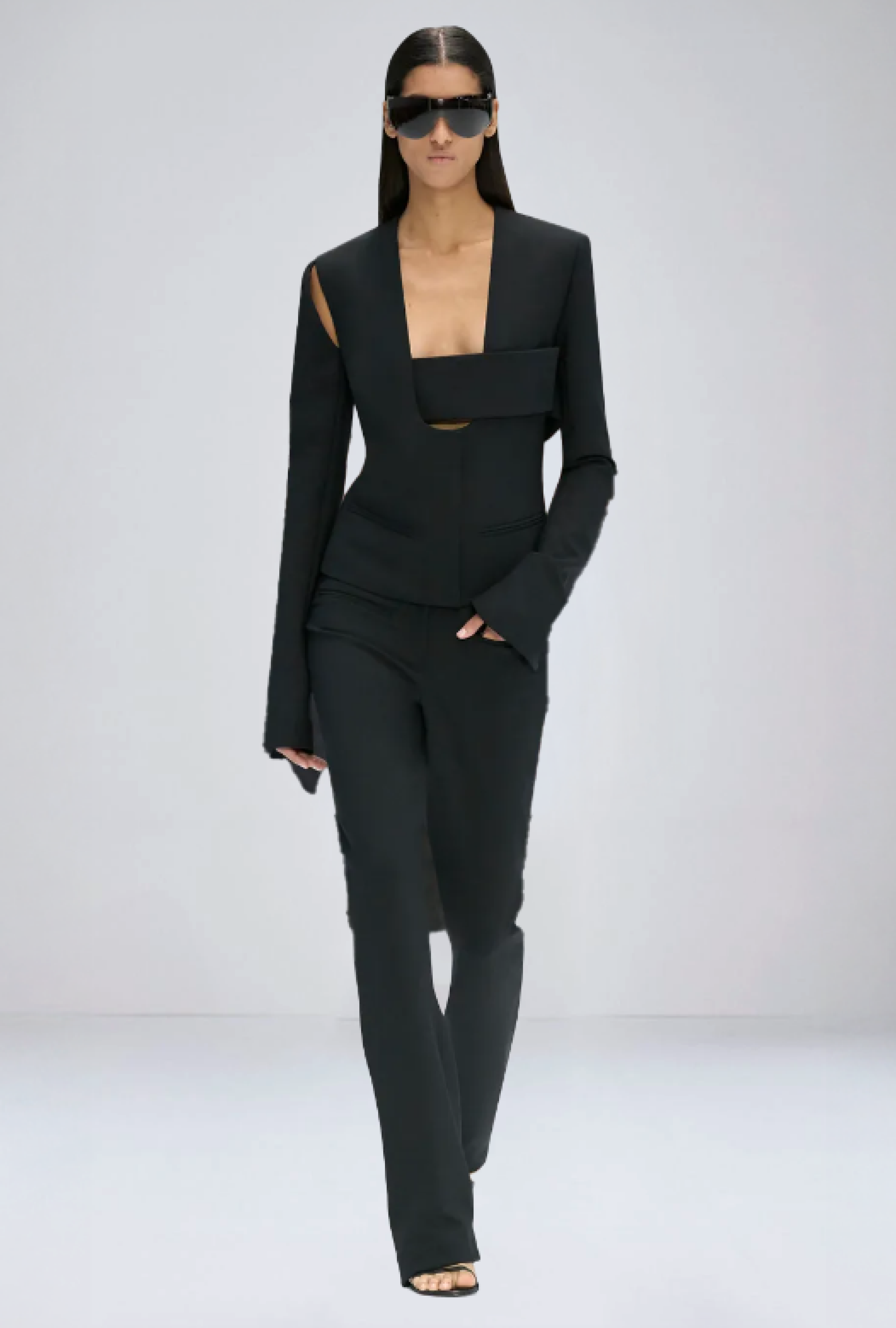 Bas Courreges Heritage Stretch Wool Black