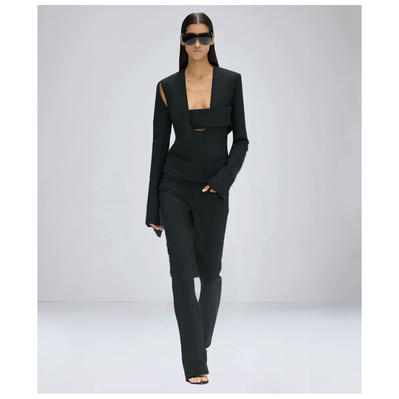 Bas Courreges Heritage Stretch Wool Black