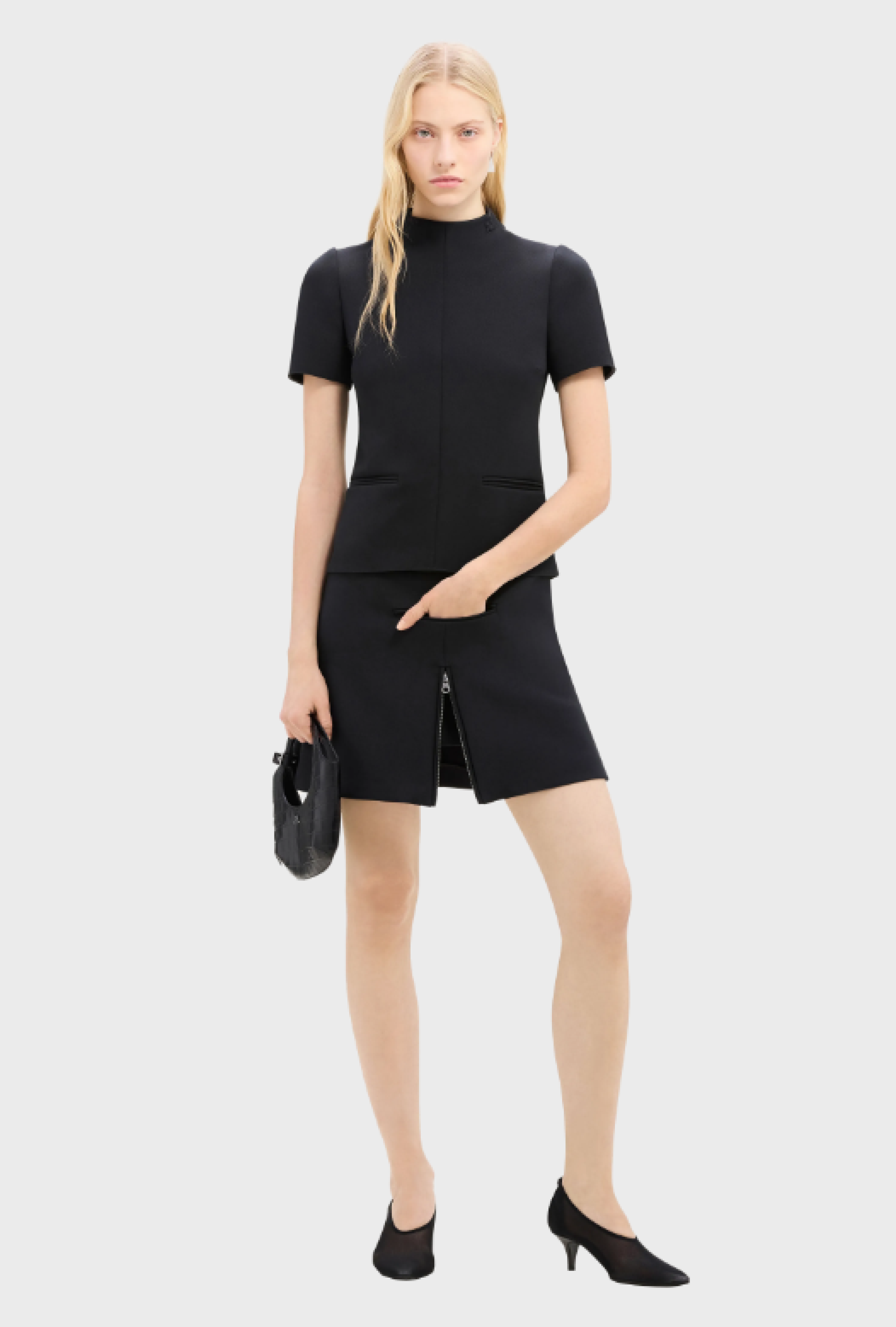 Top Courreges Zipped Twill Black