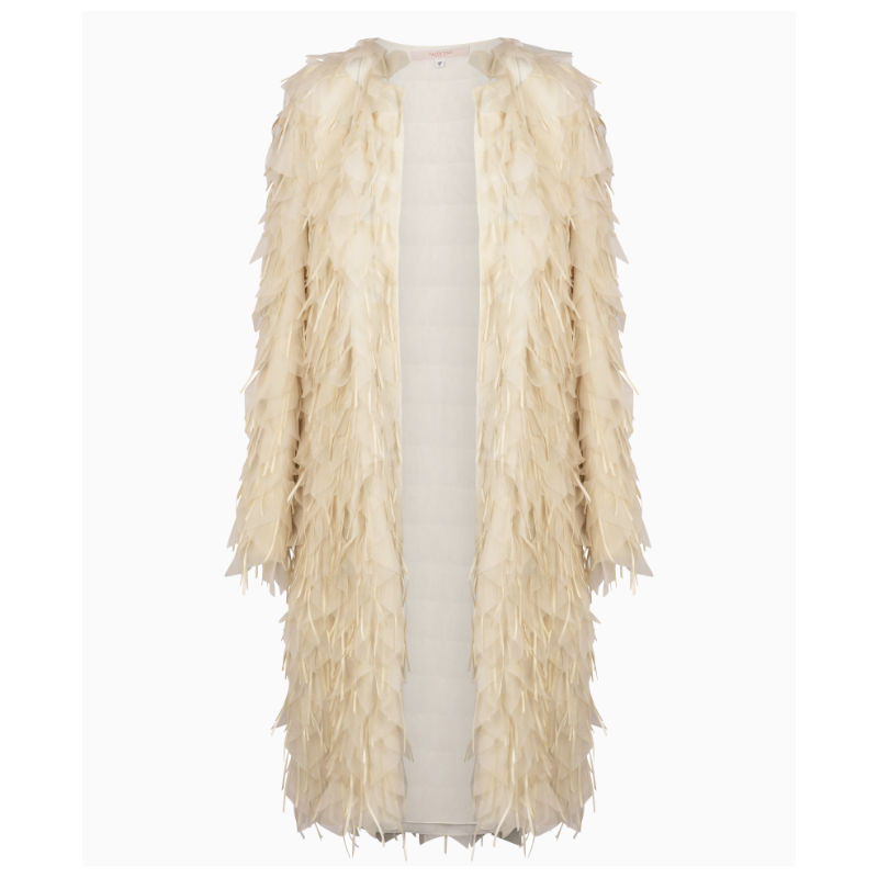 Cape Valentino Plumes Organza Circa 1993 Haute Couture