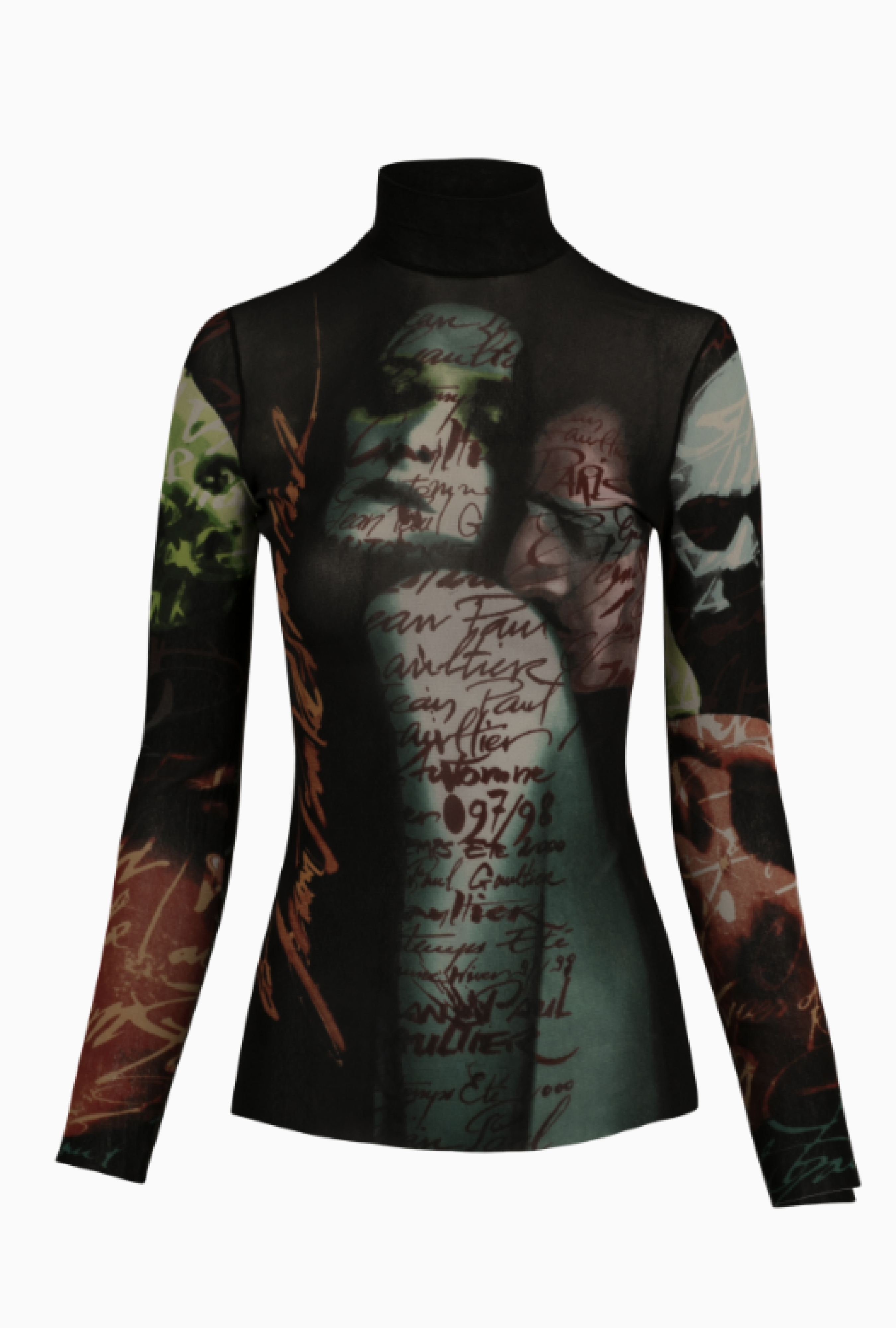 Top Jean Paul Gaultier Tattoo Mesh FW 1997