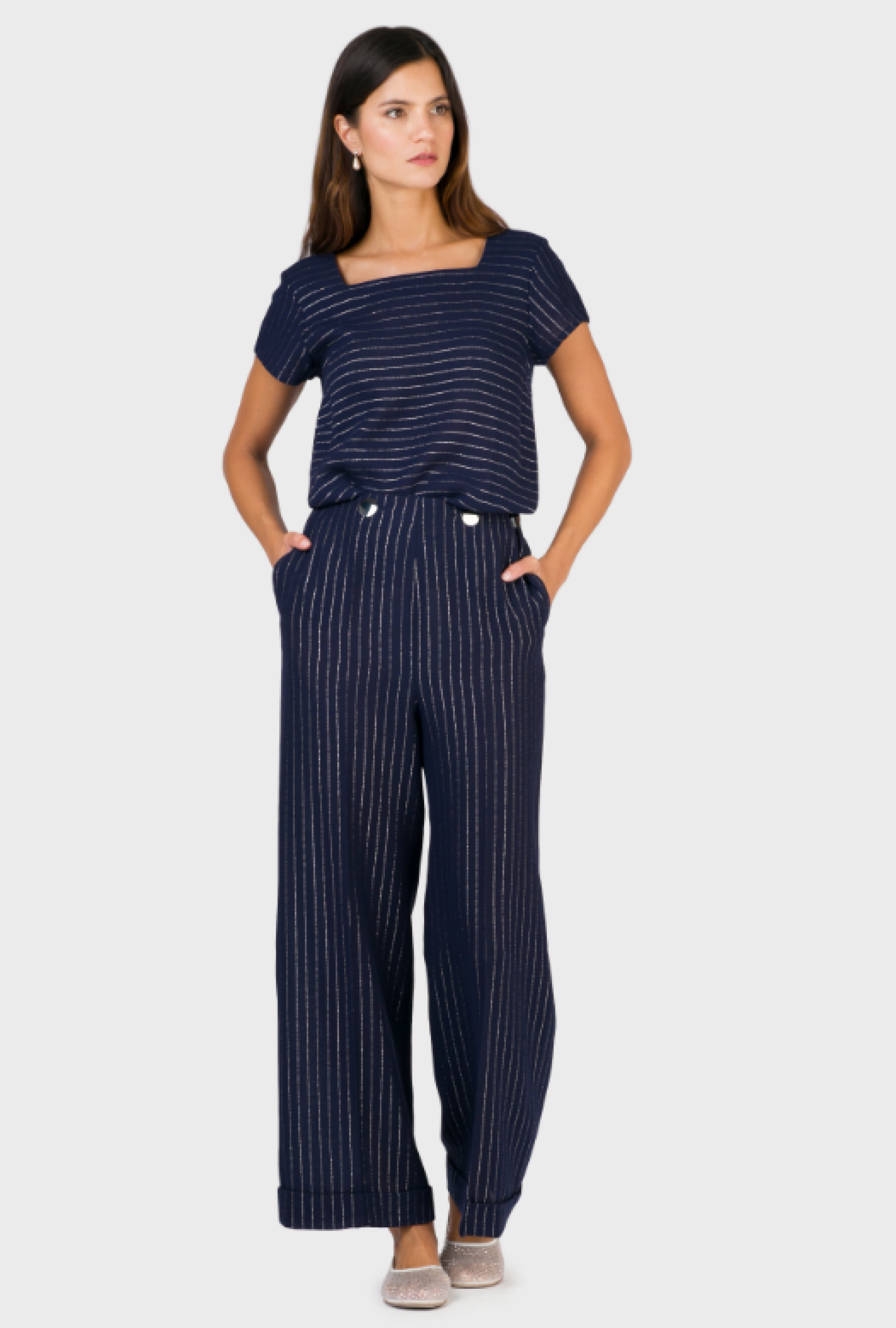 Ensemble Yves Saint Laurent Rayé Circa 1980