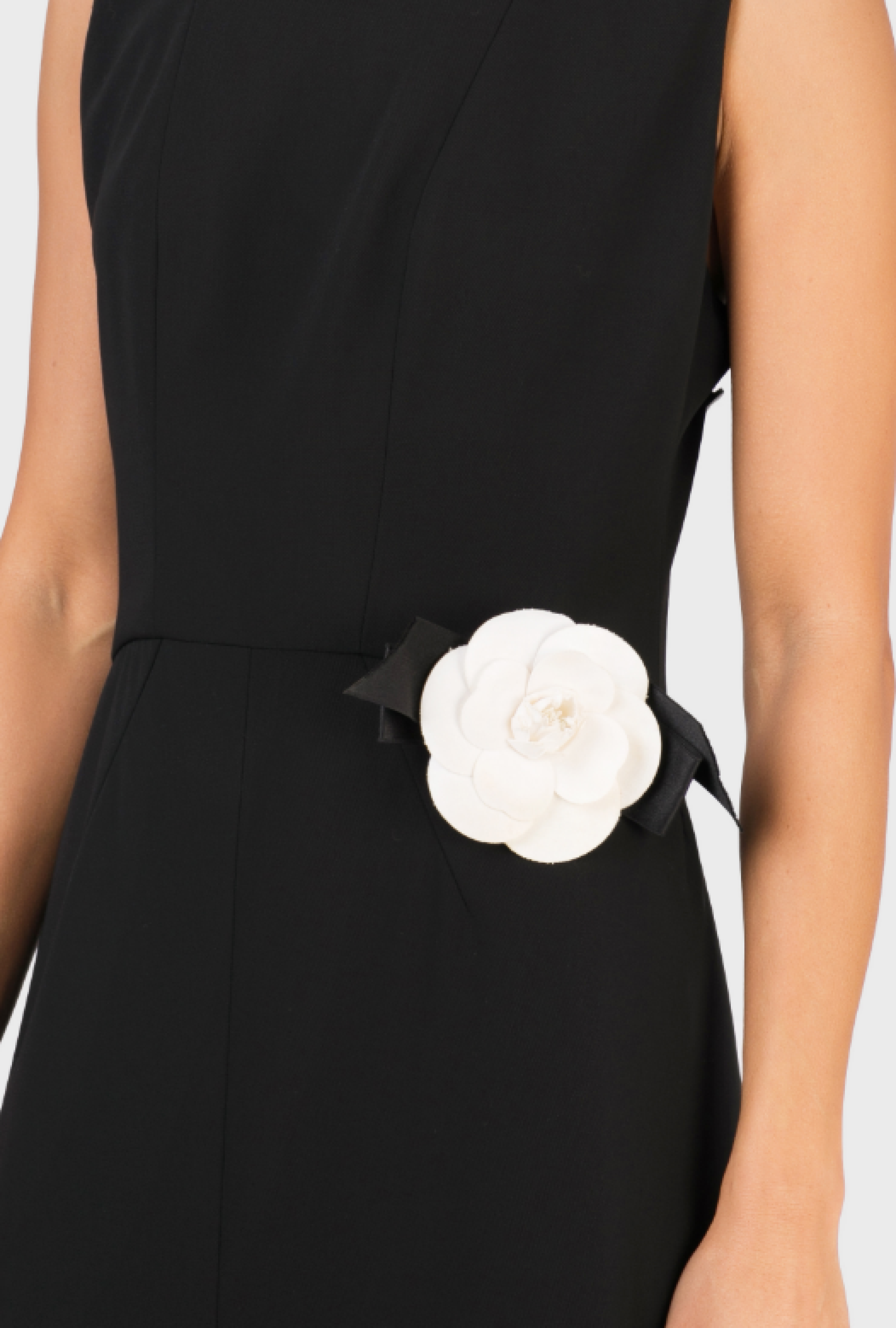 Broche Chanel Camélia Ébène & Ivoire