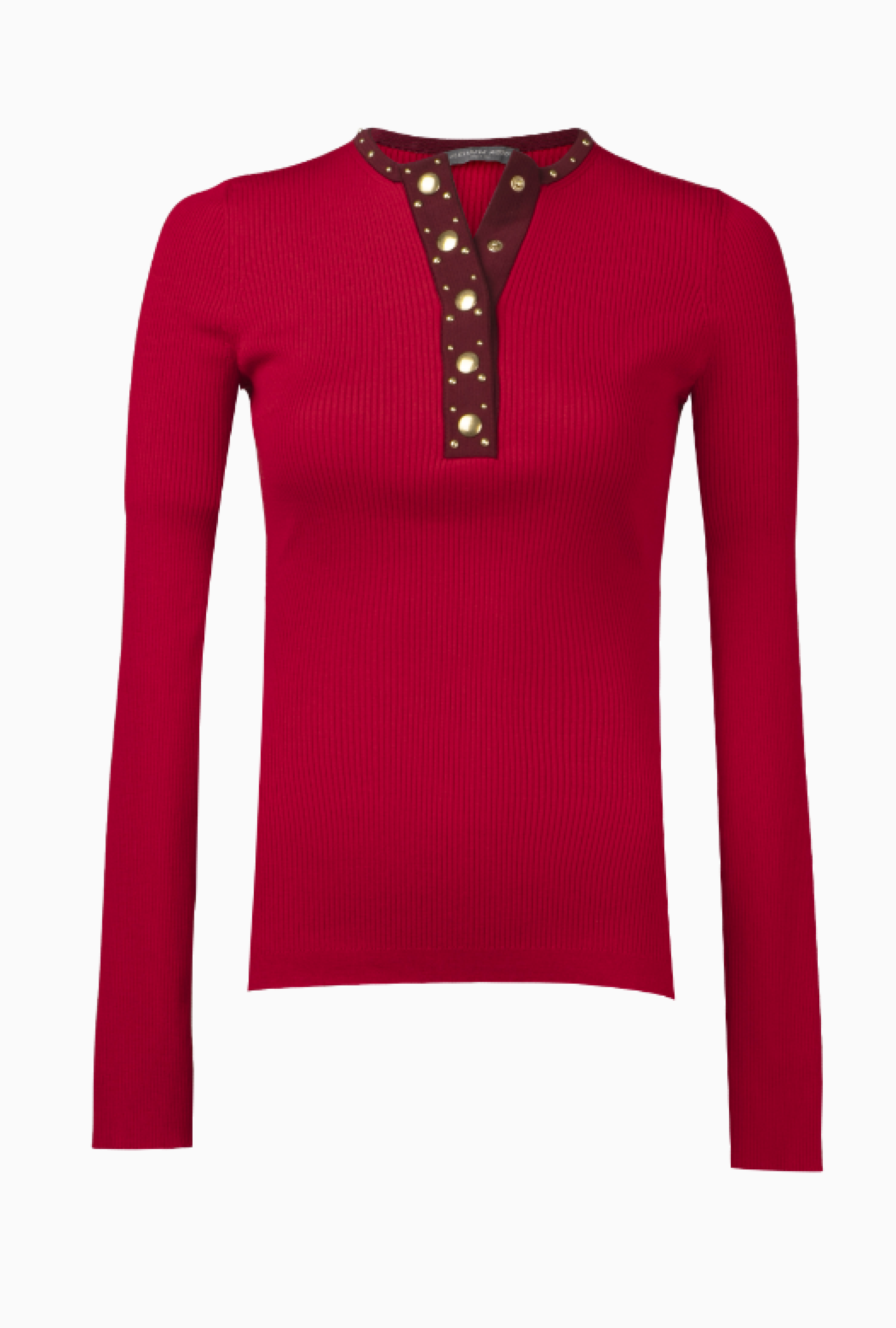 Top Alexander Mc Queen Red Knit Henley