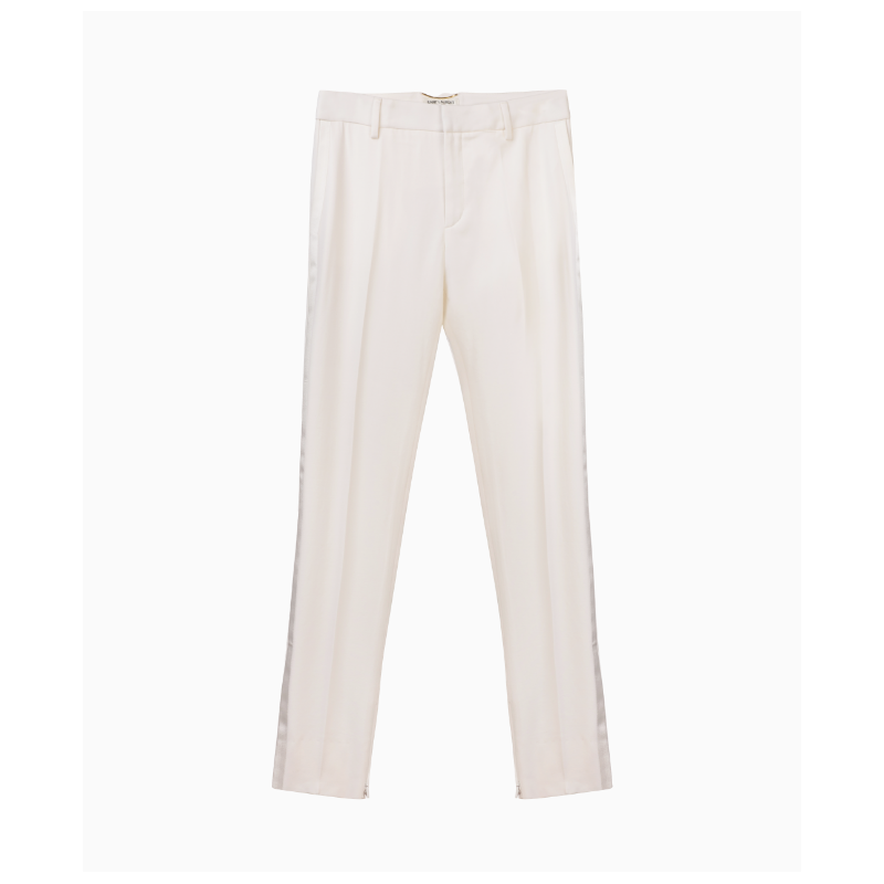 Pantalon Yves Saint Laurent Tailoring Blanc SS2022 par Anthony Vaccarello