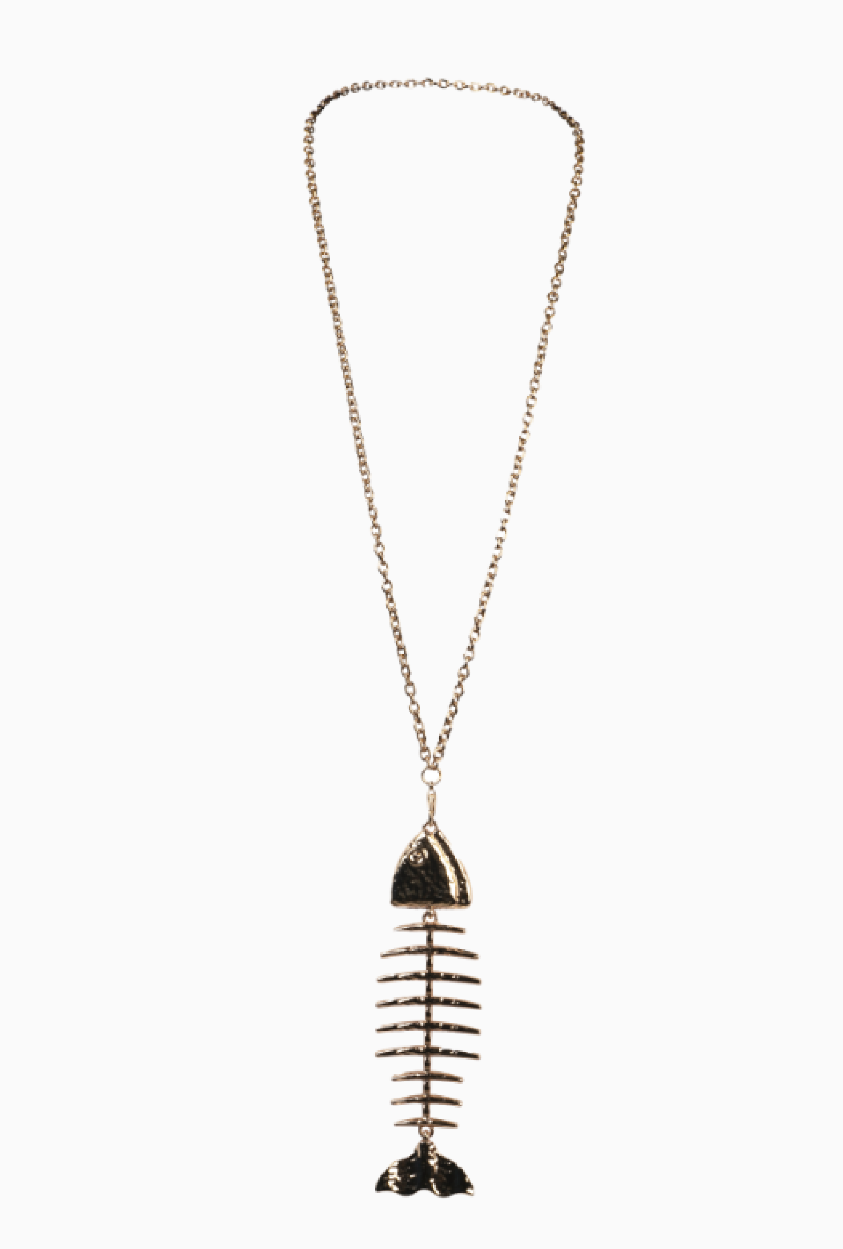 Collier Vintage Poisson Squelette Statement Circa 2000