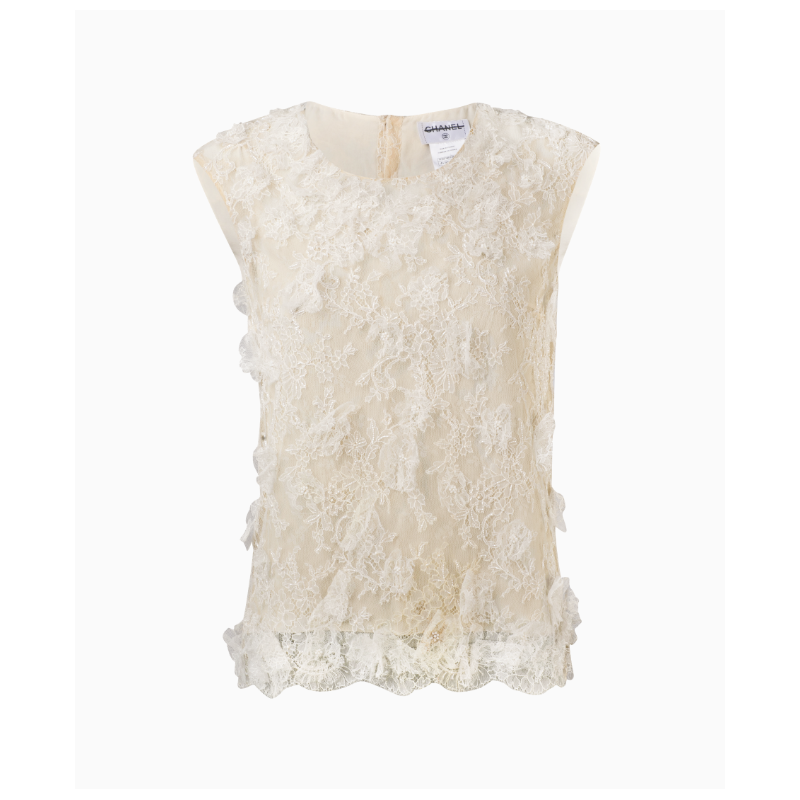 Top Chanel White SS2009 Par Karl Lagerfeld