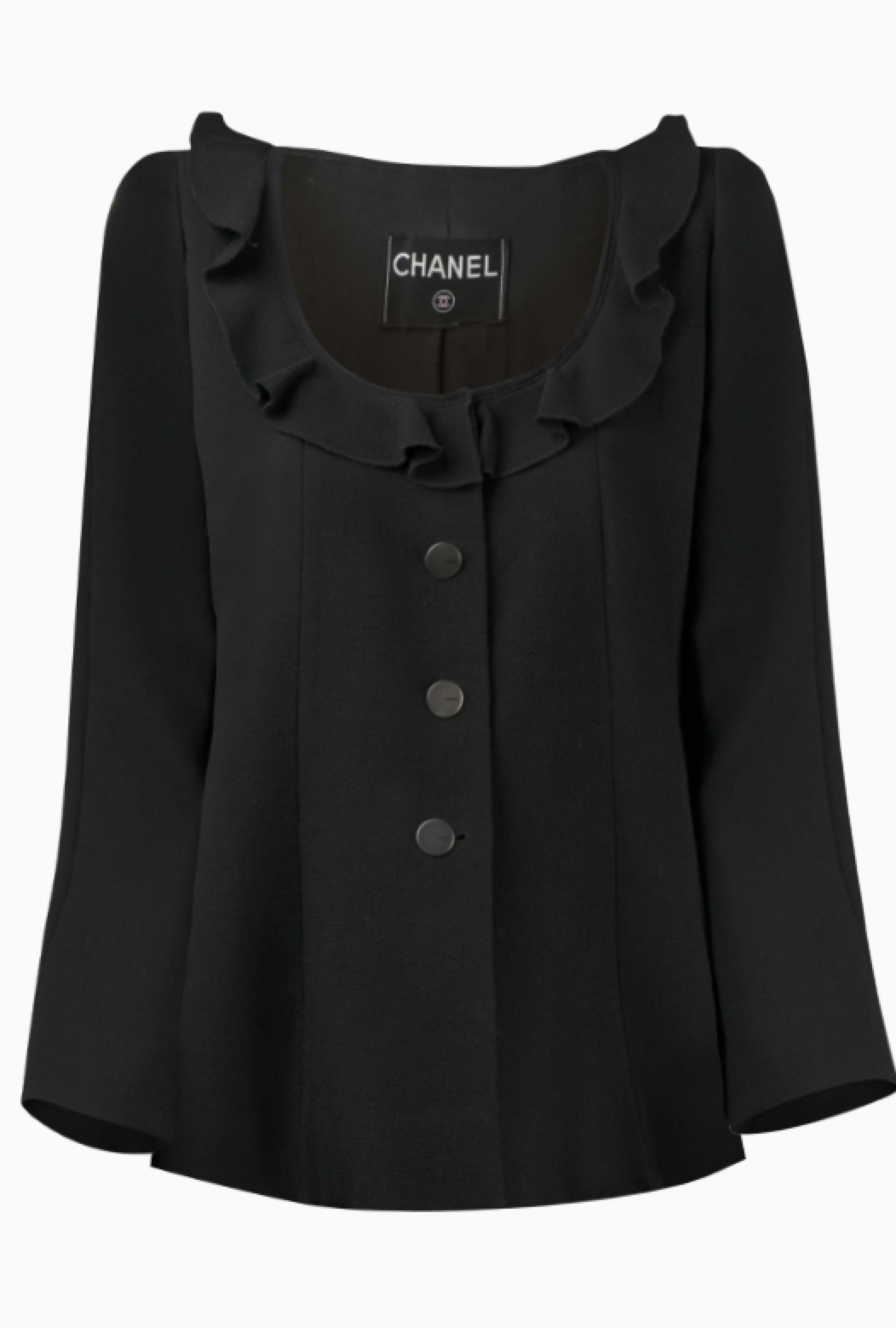 Veste Chanel Volant Noir FW1999 Par Karl Lagerfeld