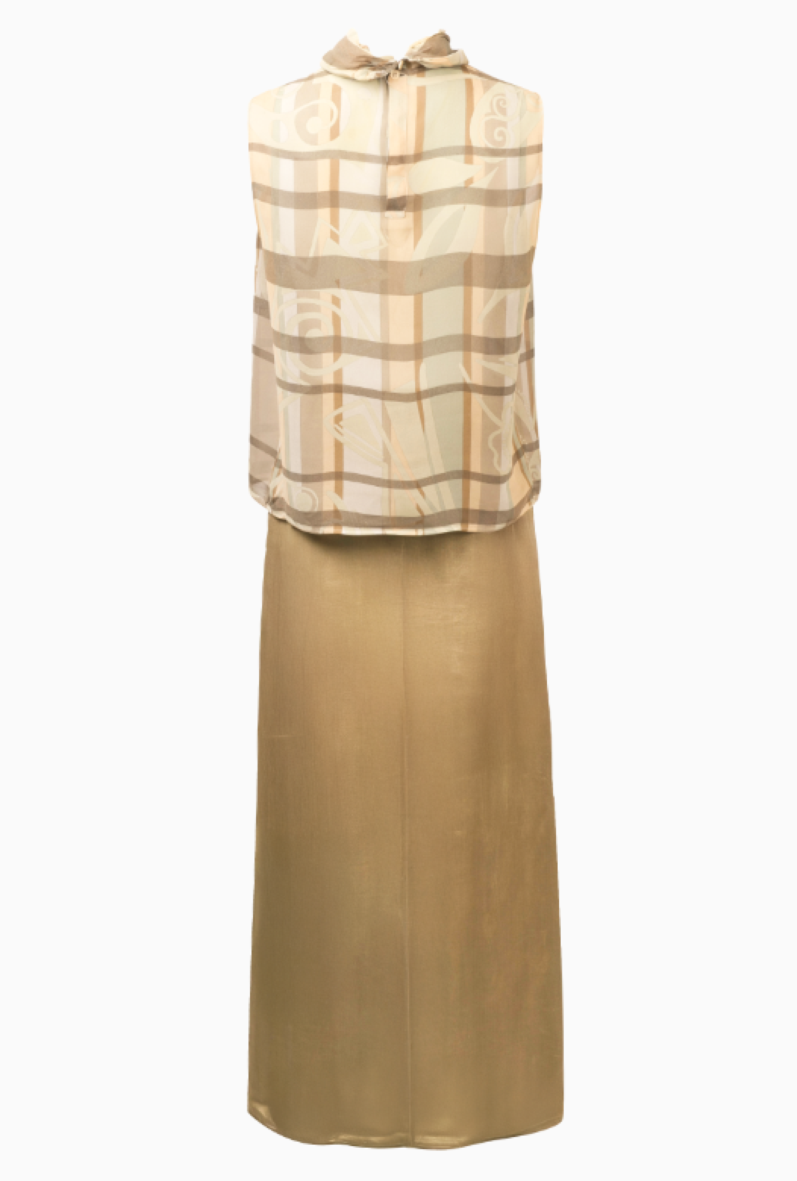 Ensemble Armani Soie Plissée Vert